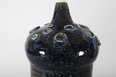 Danish Midcentury Huge Sculptural Blue Ceramic Table Lamp by Jytte Trebbien 1970