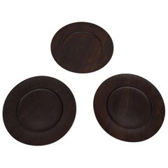 Danish Midcentury, Jens Harald Quistgaard, Three Cover Plates, Wenge, Kronjyden