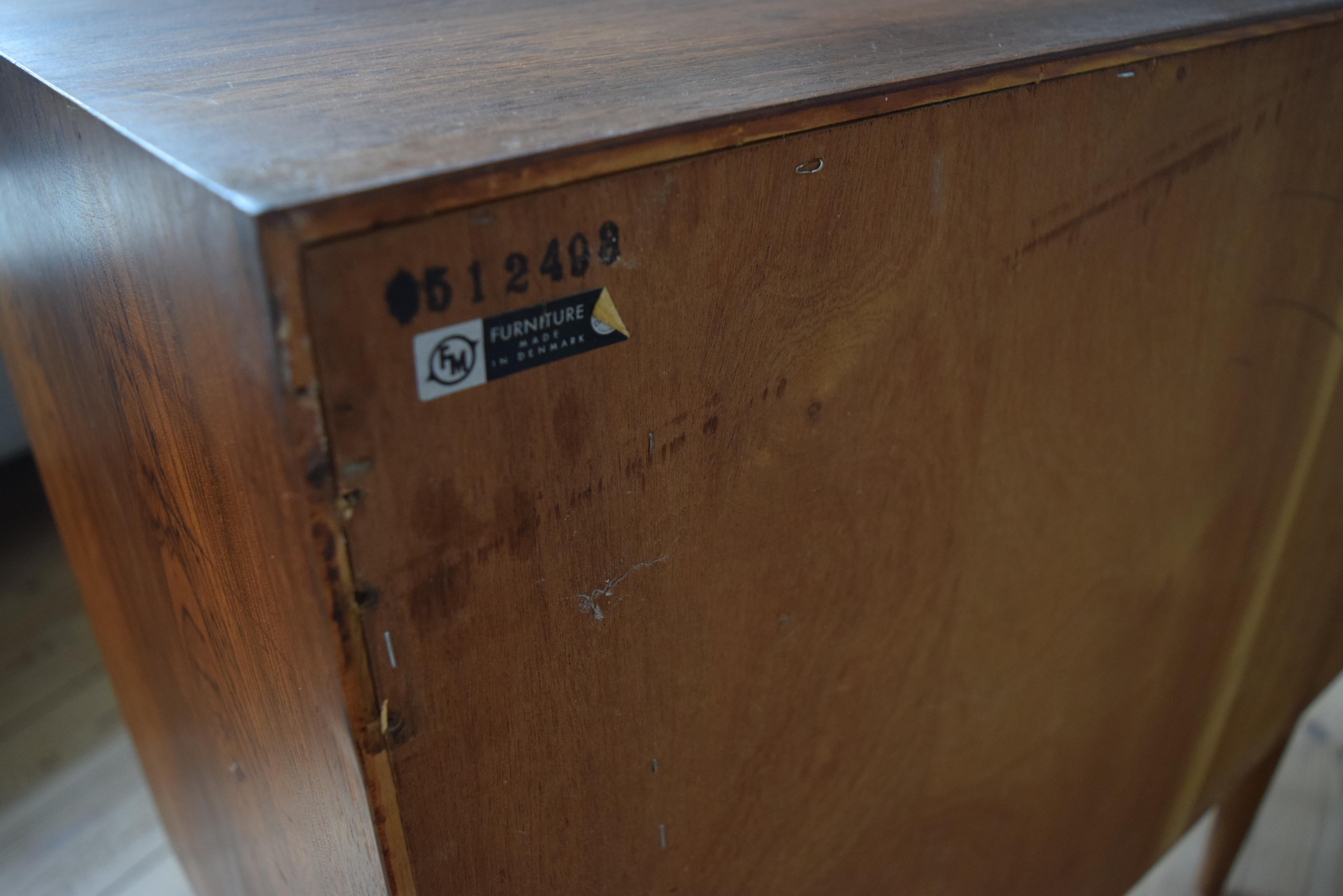 Danish Midcentury Kai Kristiansen Rosewood Tambour Door Cabinet FM Møbler, 1960s 5