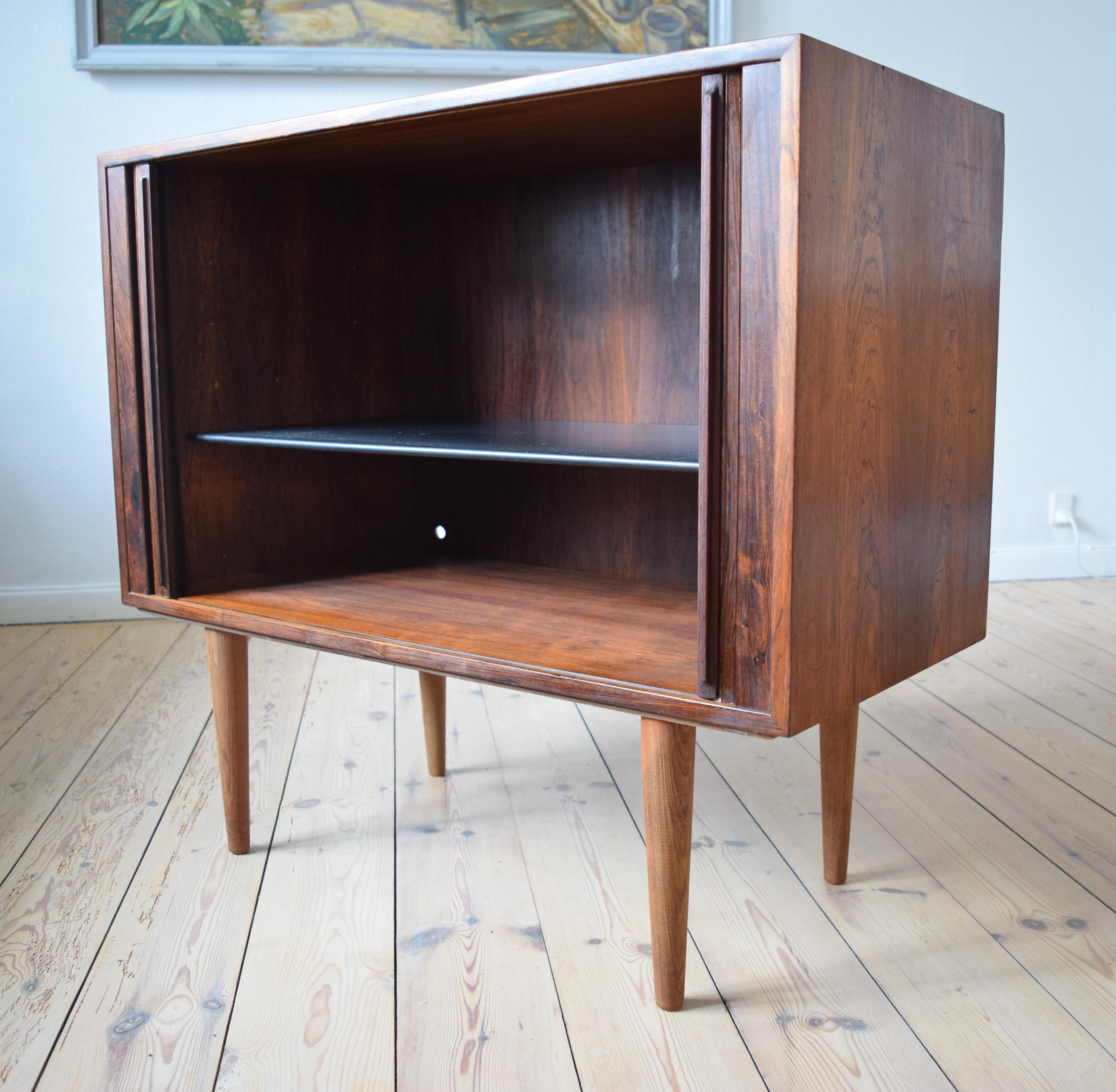 Danish Midcentury Kai Kristiansen Rosewood Tambour Door Cabinet FM Møbler, 1960s 1