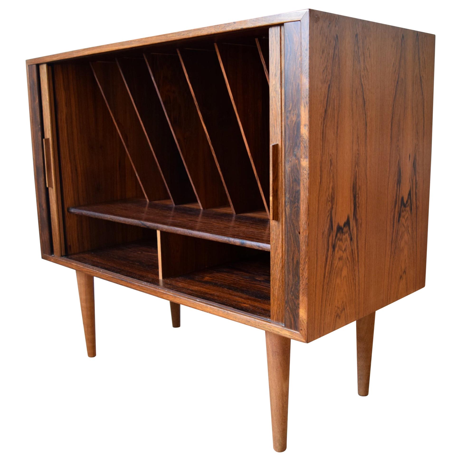 Danish Midcentury Kai Kristiansen Rosewood Tambour Door Cabinet FM Møbler, 1960s