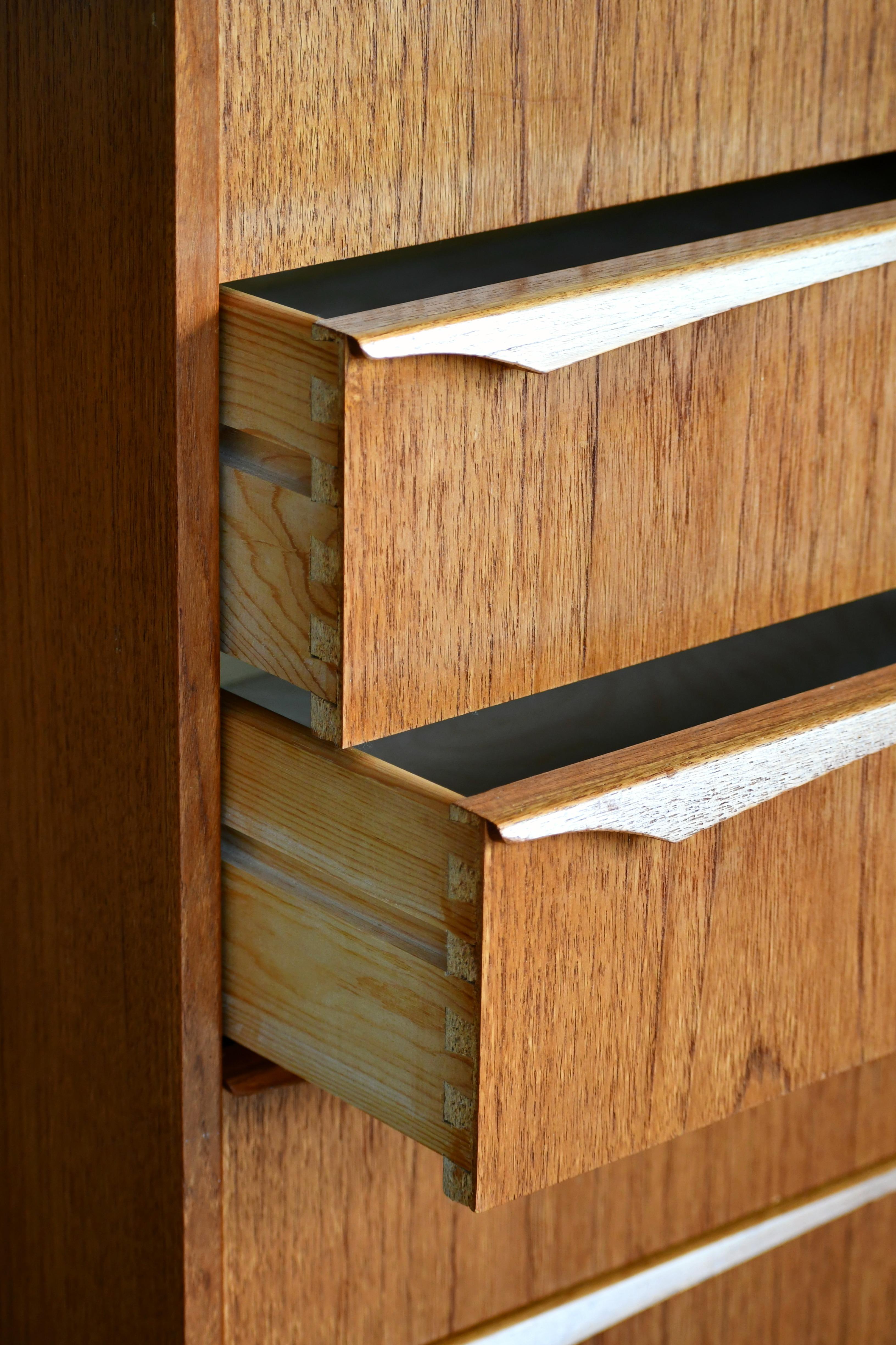 Mid-Century Modern Danish Midcentury Kai Kristiansen Style Tall Teak Dresser or Chest of Drawers