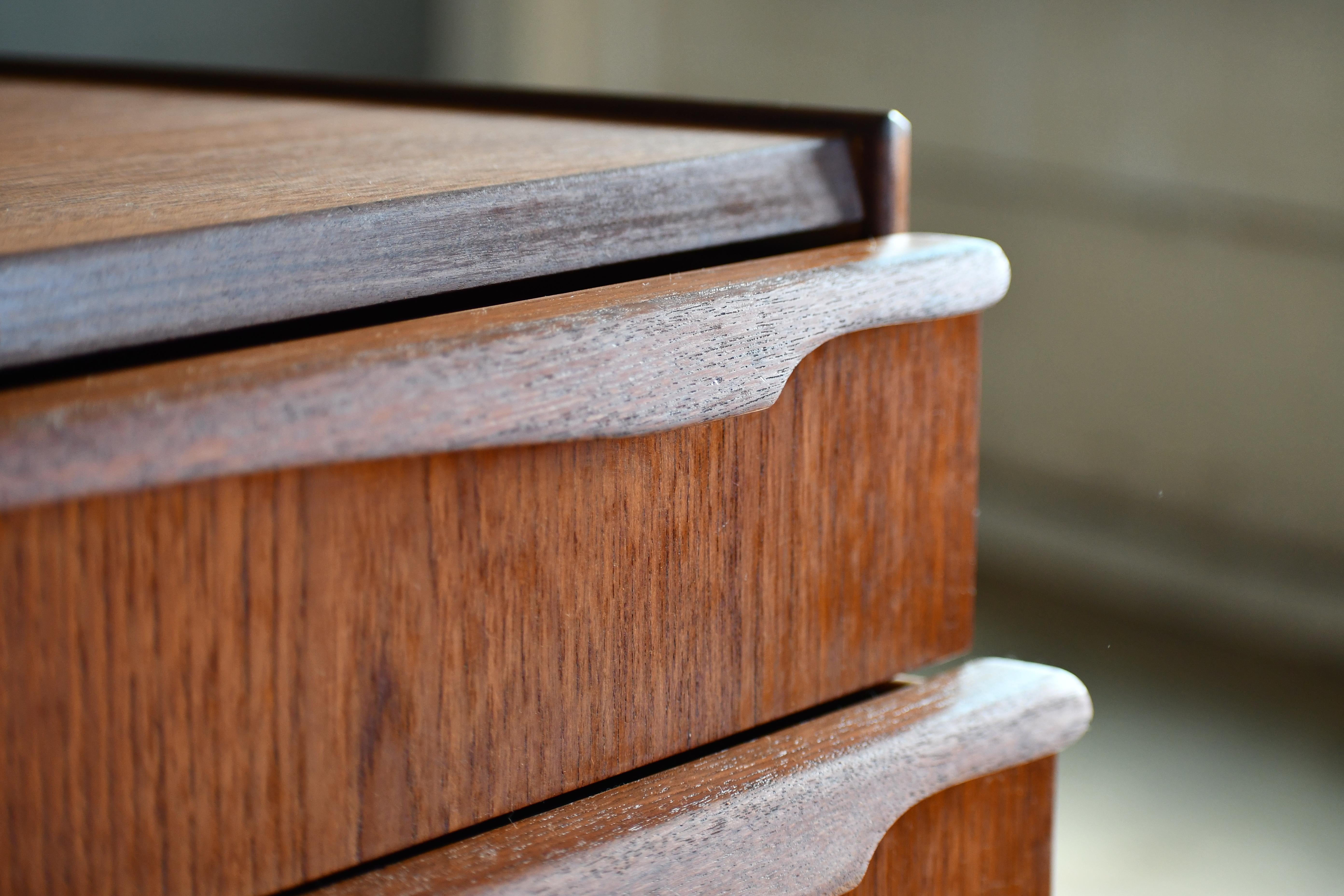 Mid-20th Century Danish Mid-Century Kai Kristiansen Style Tall Teak Dresser or Chest of Drawers For Sale