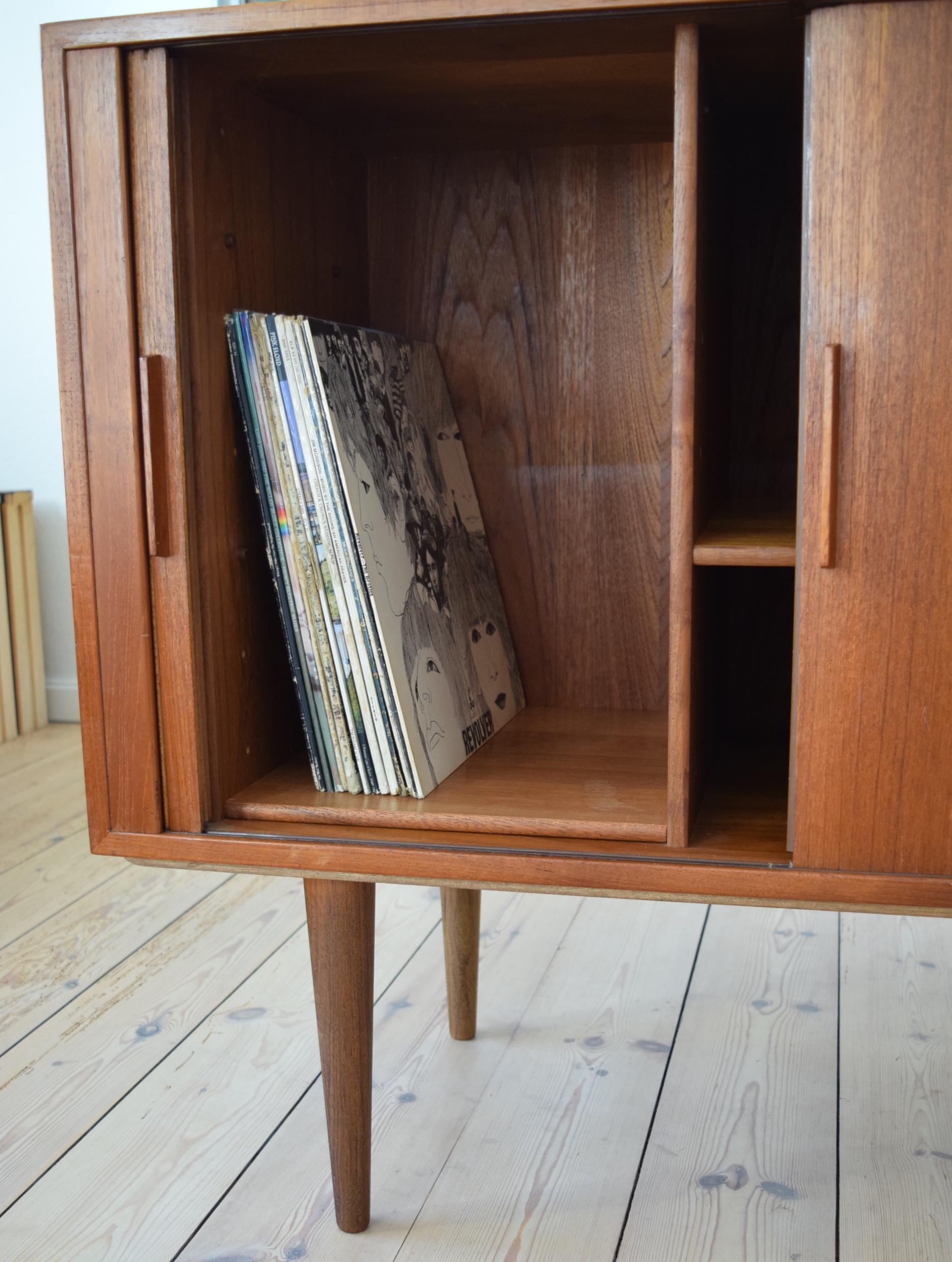 Danish Midcentury Kai Kristiansen Teak Tambour Door Cabinet FM Møbler, 1960s 6