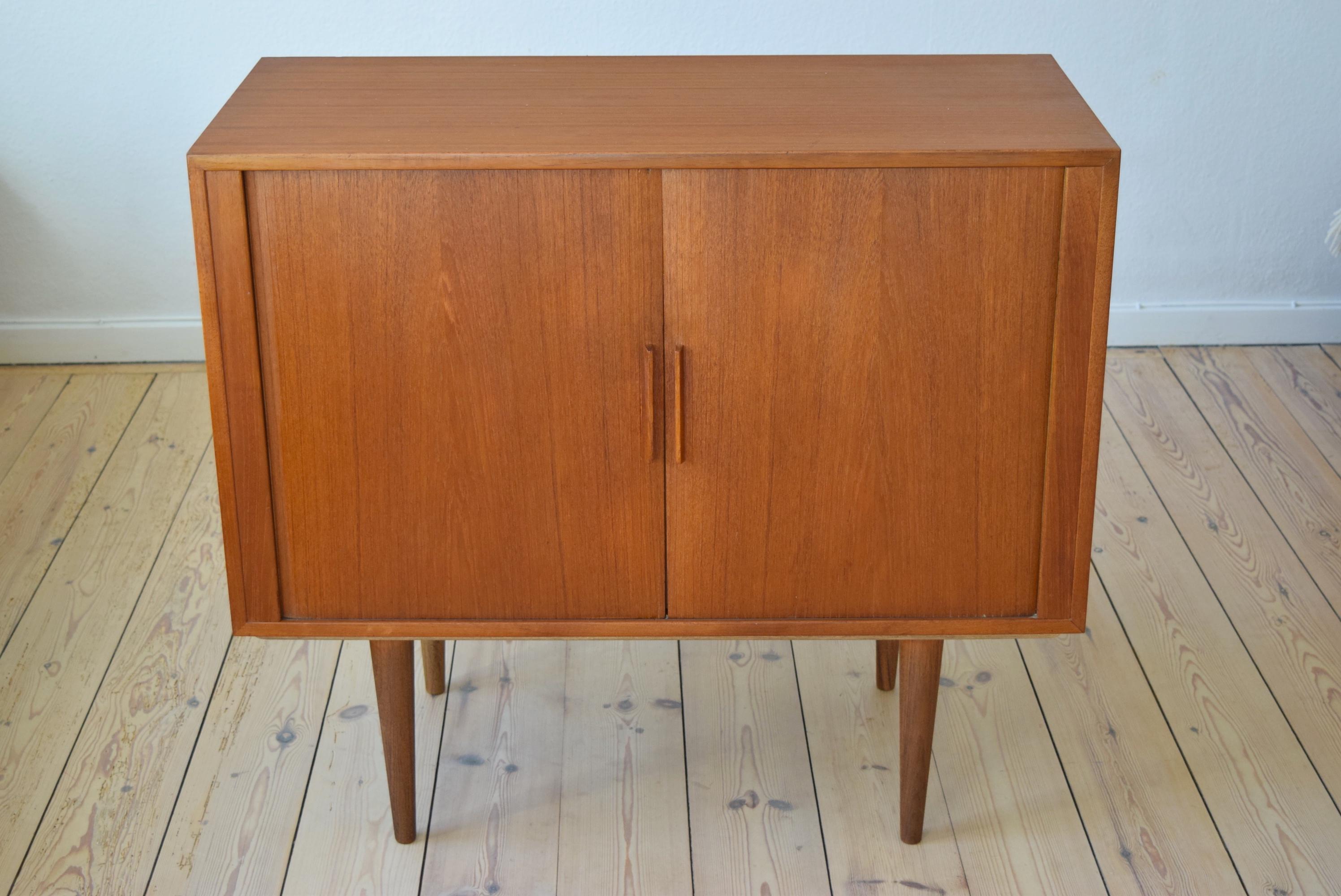 Danish Midcentury Kai Kristiansen Teak Tambour Door Cabinet FM Møbler, 1960s 7