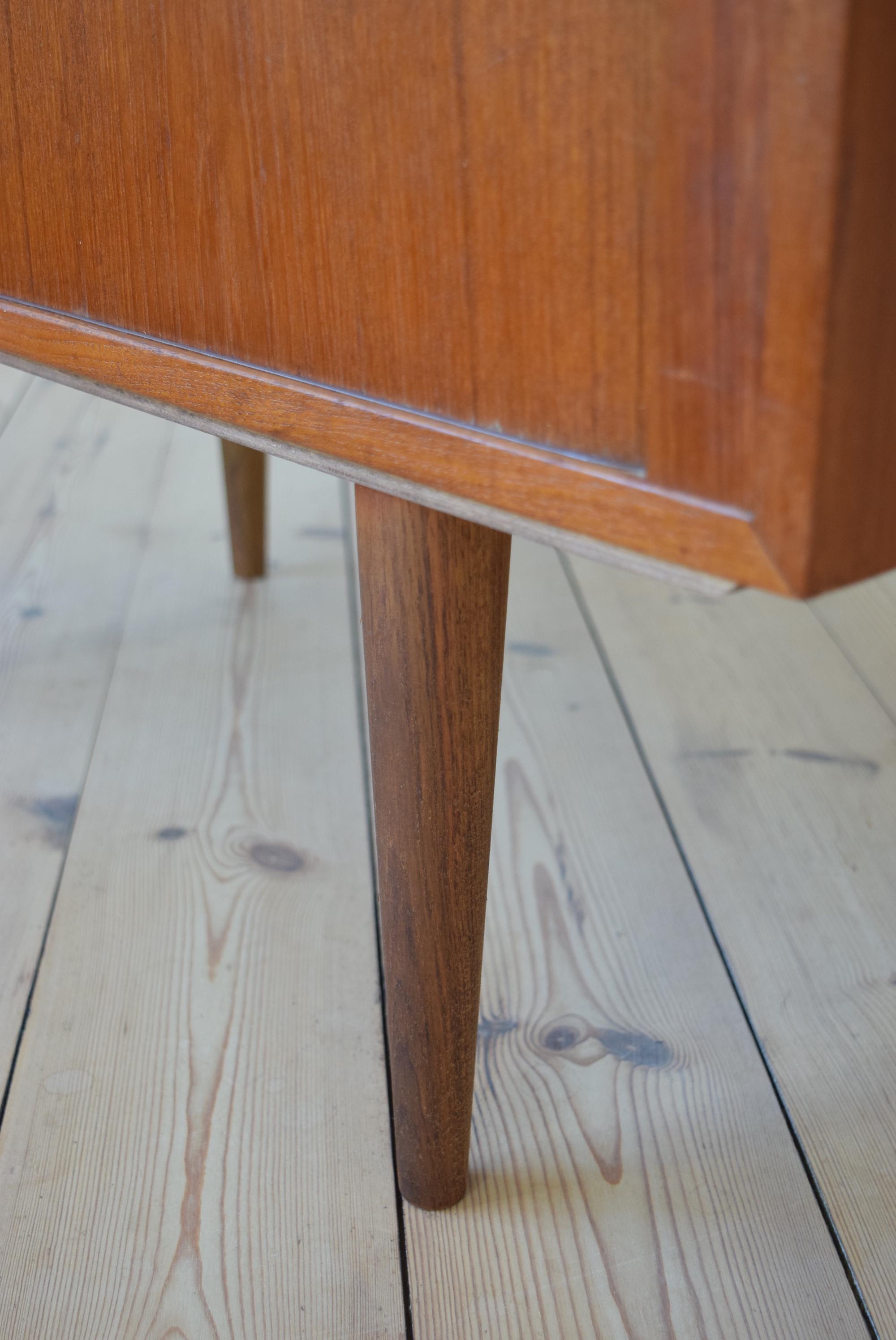 Danish Midcentury Kai Kristiansen Teak Tambour Door Cabinet FM Møbler, 1960s 1