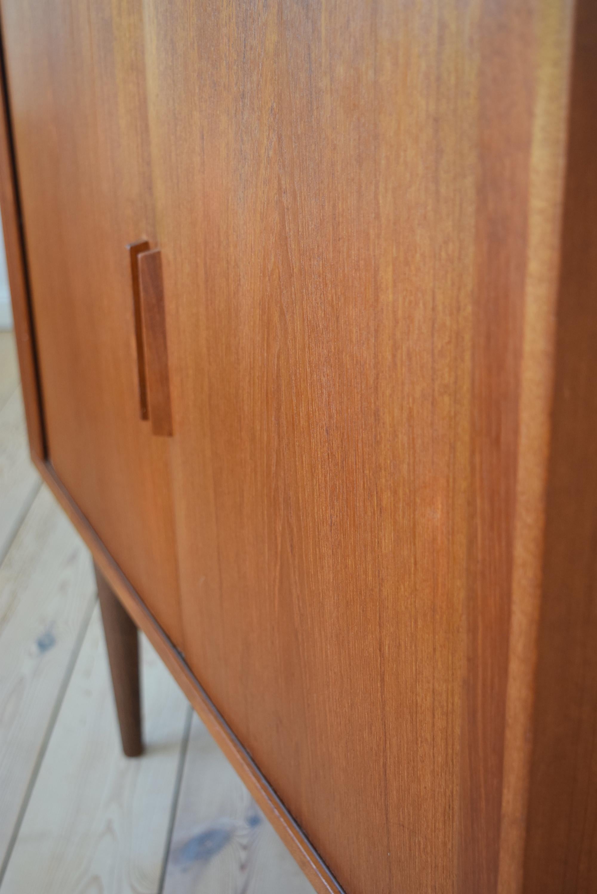 Danish Midcentury Kai Kristiansen Teak Tambour Door Cabinet FM Møbler, 1960s 2
