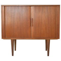 Danish Midcentury Kai Kristiansen Teak Tambour Door Cabinet FM Møbler, 1960s
