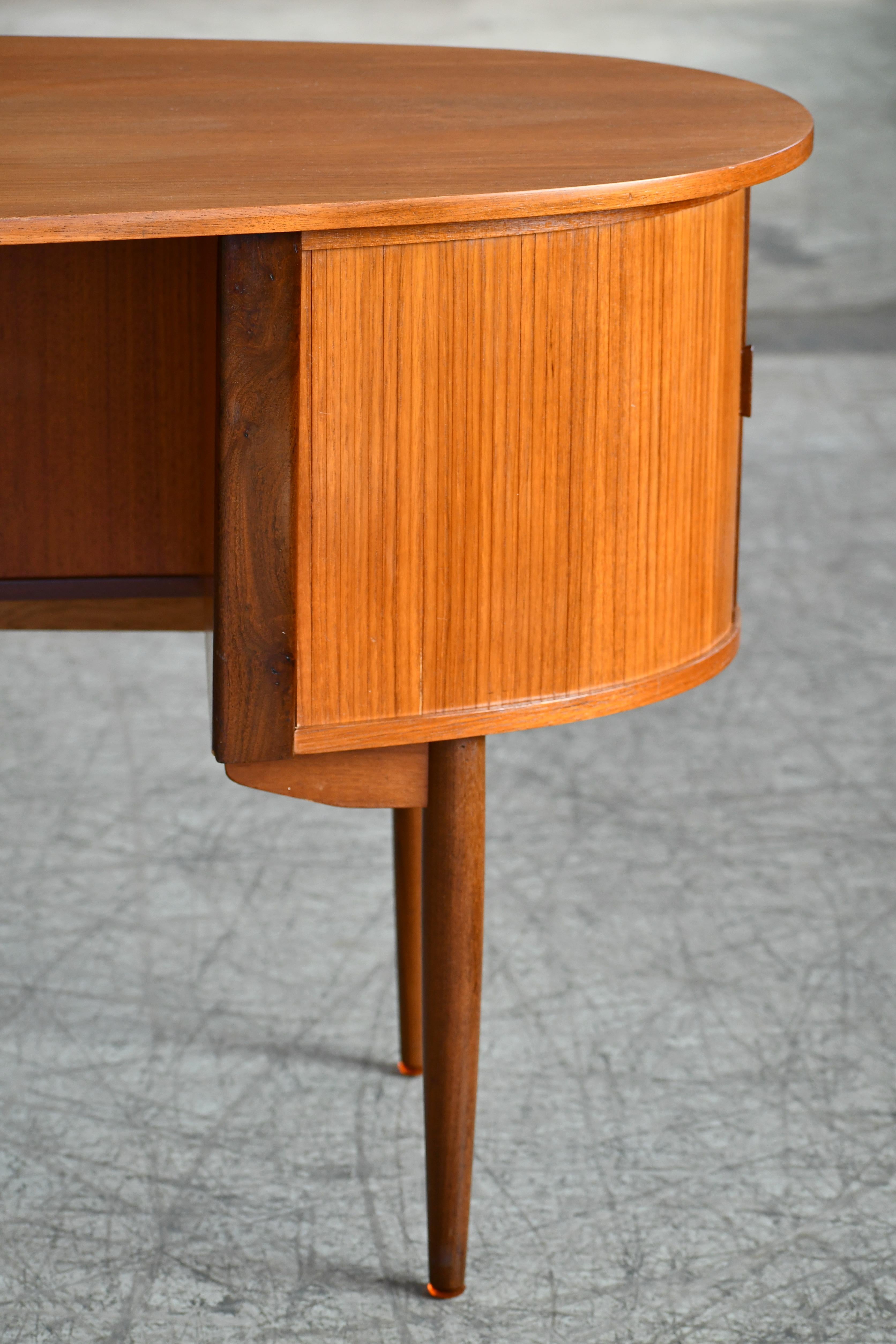 Mid-20th Century Danish Midcentury Kidney Shaped Kai Kristiansen Style Teak Writing Desk