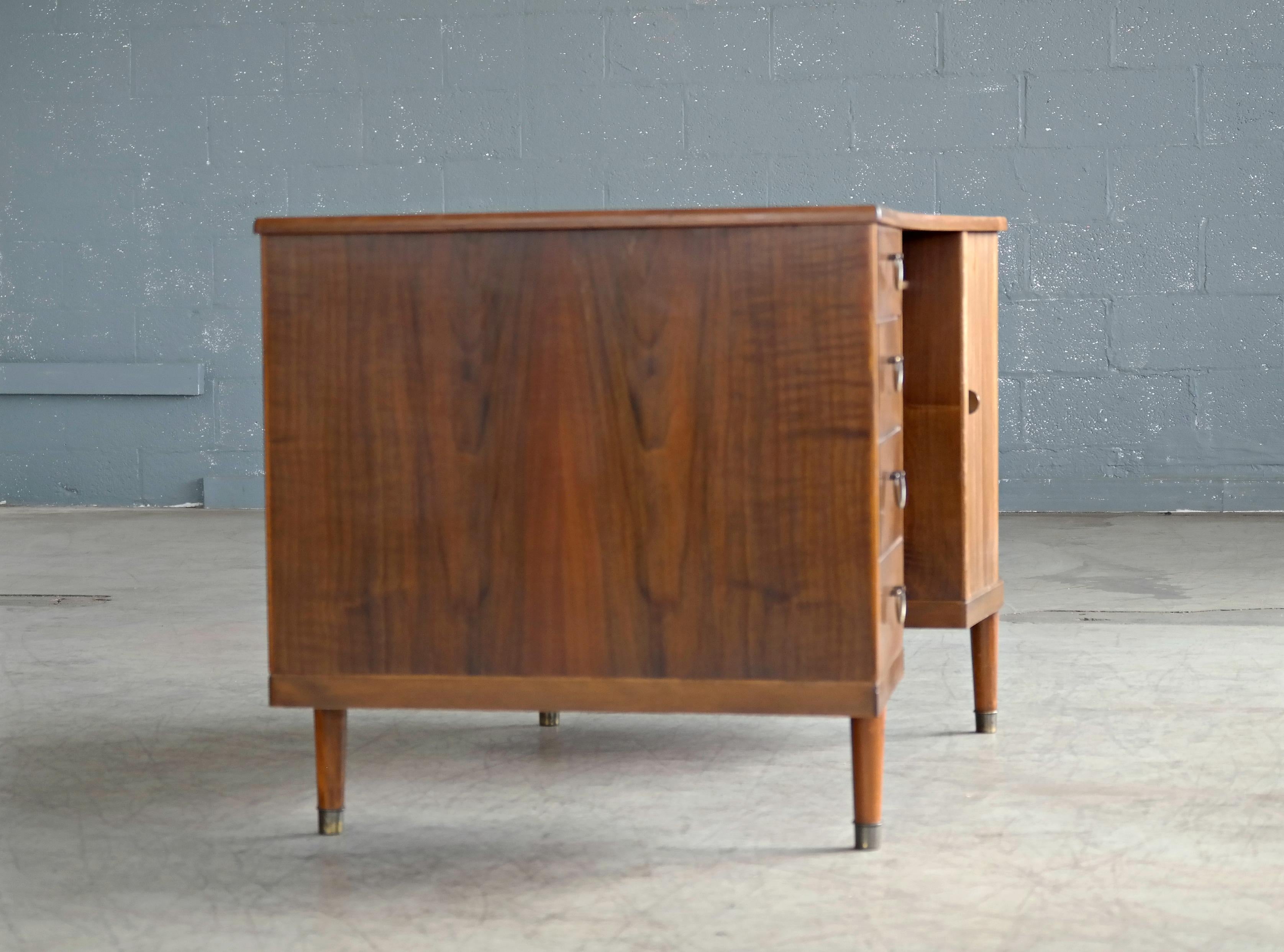 Danish Midcentury Kidney Shaped Kai Kristiansen Style Walnut Writing Desk 6
