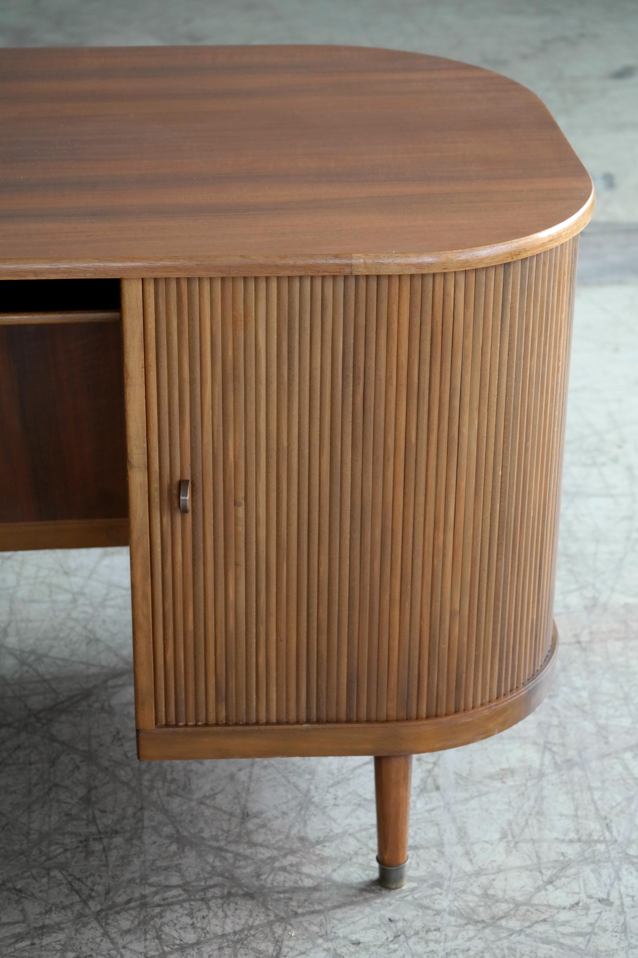 Mid-20th Century Danish Midcentury Kidney Shaped Kai Kristiansen Style Walnut Writing Desk