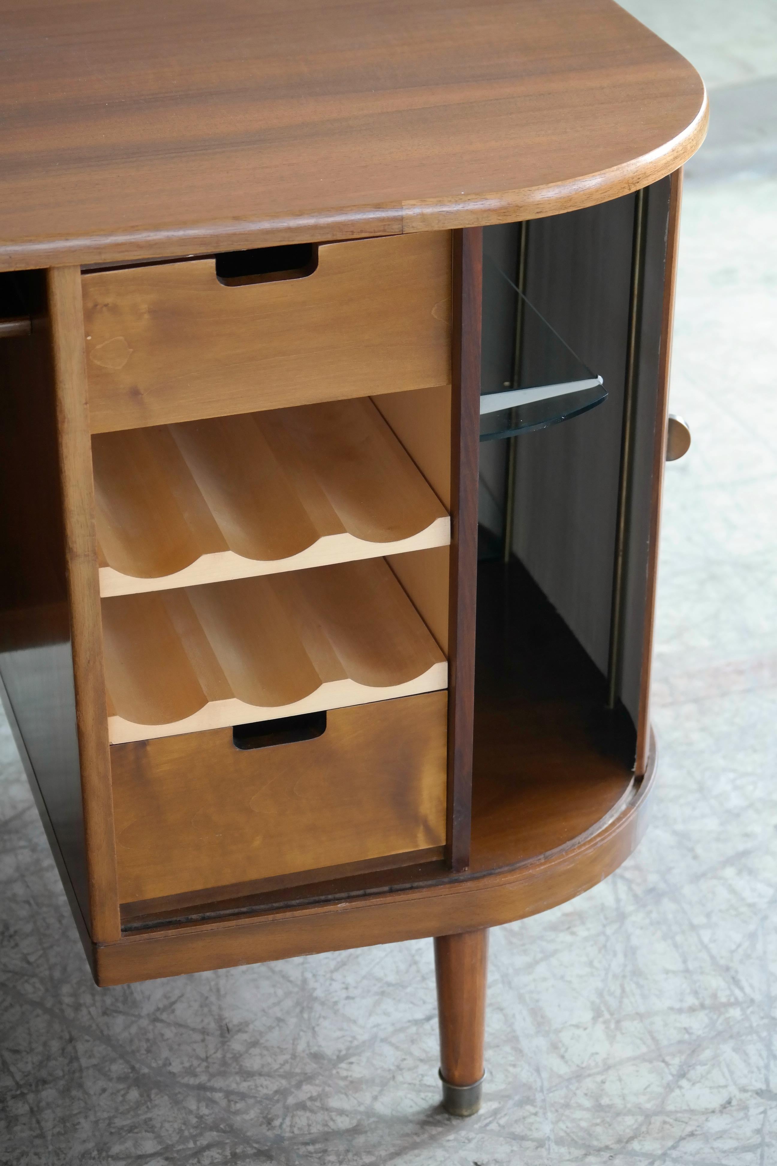 Danish Midcentury Kidney Shaped Kai Kristiansen Style Walnut Writing Desk 1
