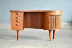 Danish Midcentury Kidney Shaped Teak Writing Desk Attributed to Kai Kristiansen