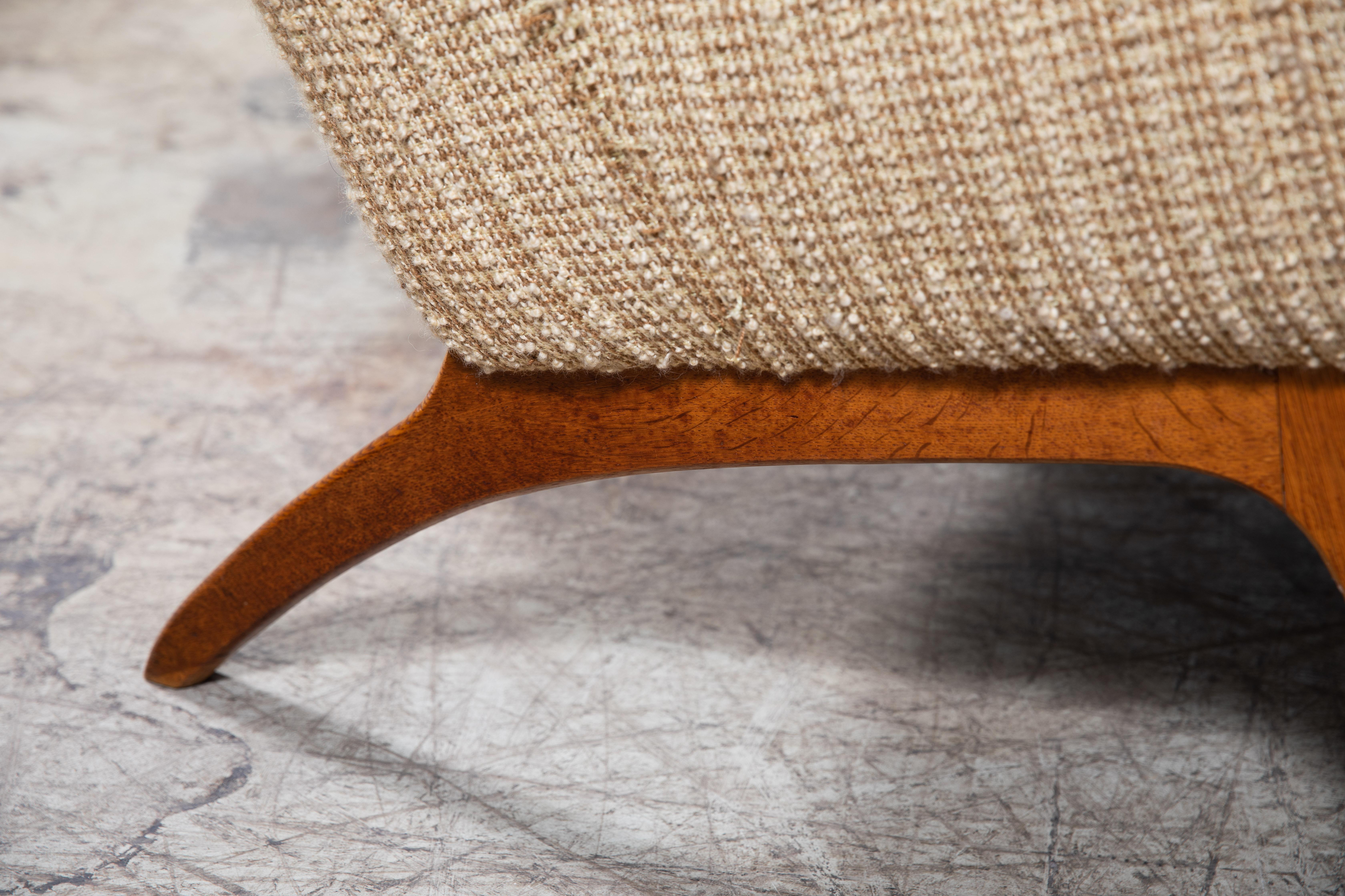 Wool Danish Midcentury Kurt Olsen Style Easy Chair 1950's