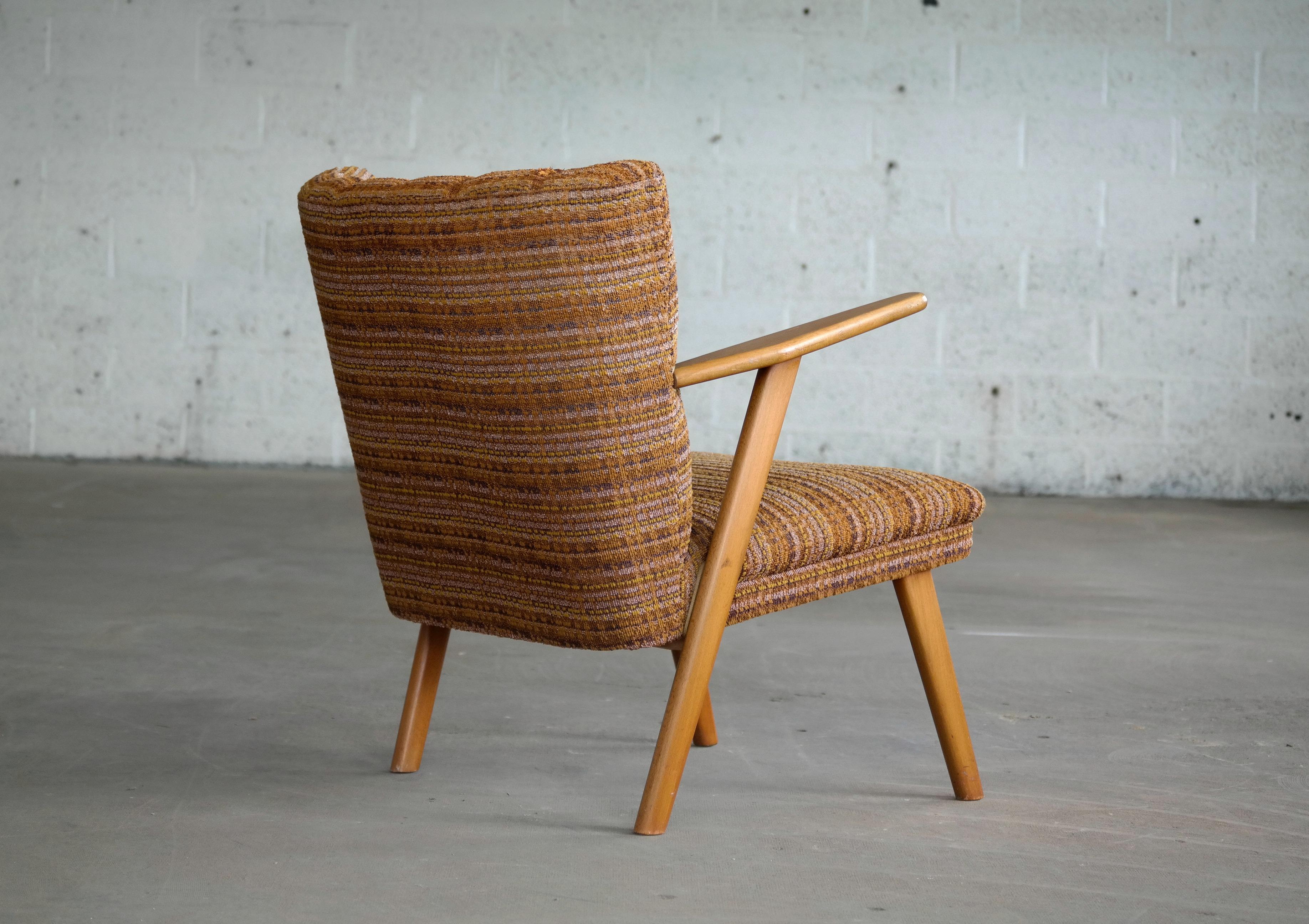 Wool Danish Midcentury Kurt Olsen Style Easy Chair