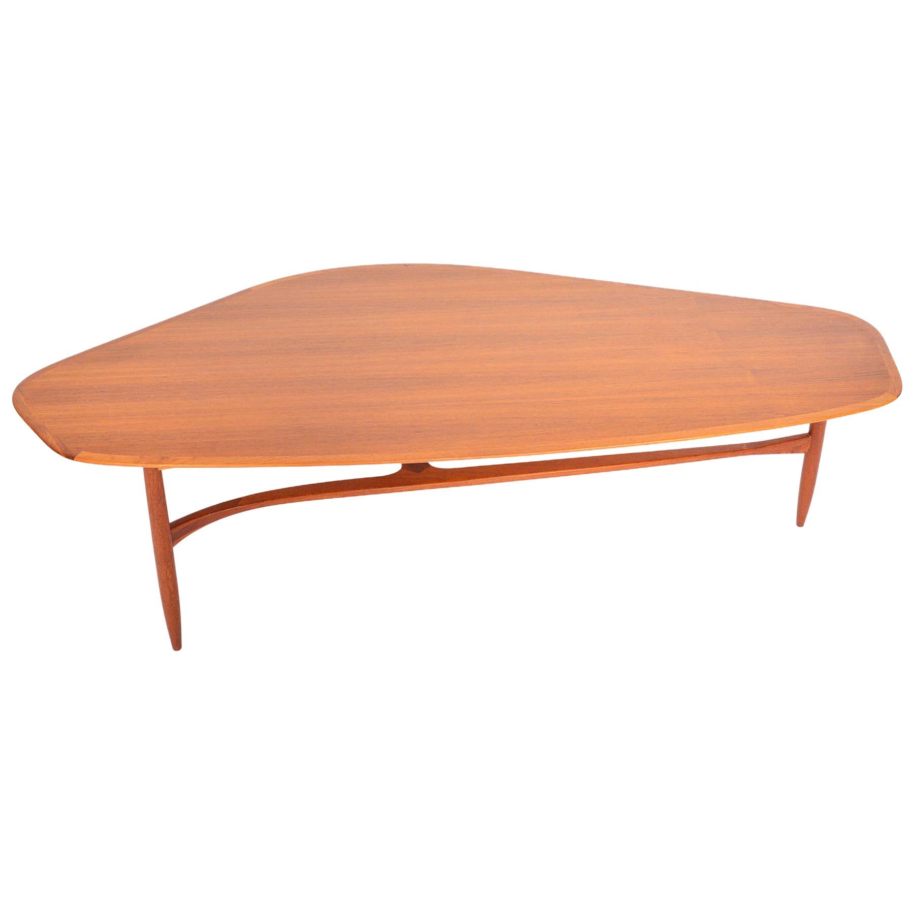 Danish Midcentury Large Asymmetrical Coffee Table in Teak