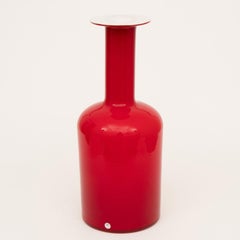 Danish Midcentury Large Red Gulvase by Otto Brauer for Holmegaard