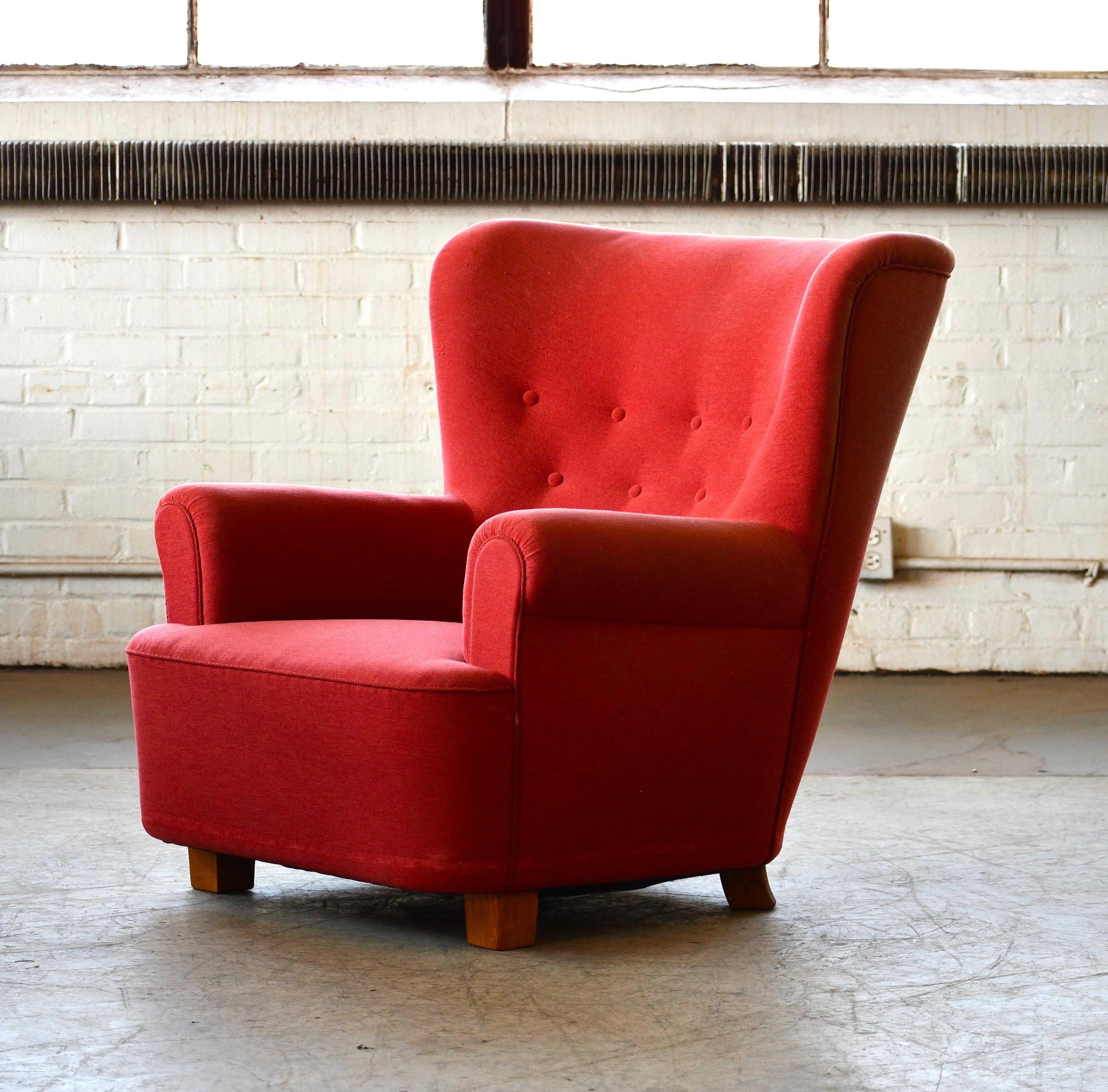 Mid-20th Century Danish Midcentury Large Scale Club or Lounge Chair 1940s For Sale