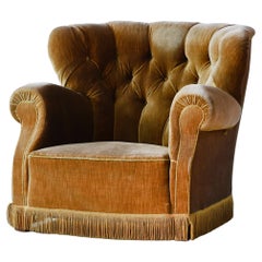 Silla Club o Lounge danesa de gran escala de mediados de siglo Modelo 1518 de Fritz Hansen