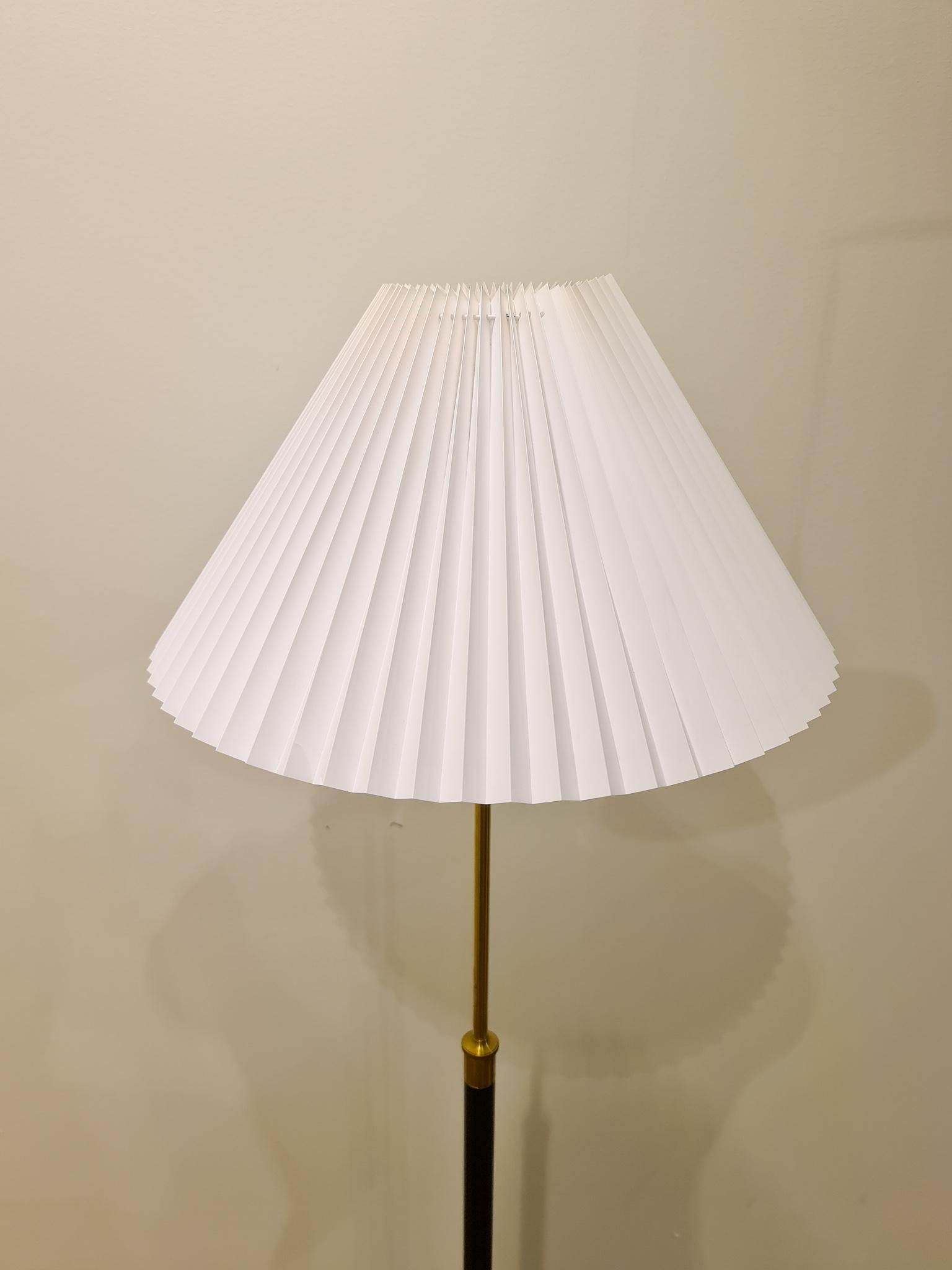 Brass Danish Midcentury Le Klint Floor Lamp No 351 Designed by Aage Petersen, Denmark