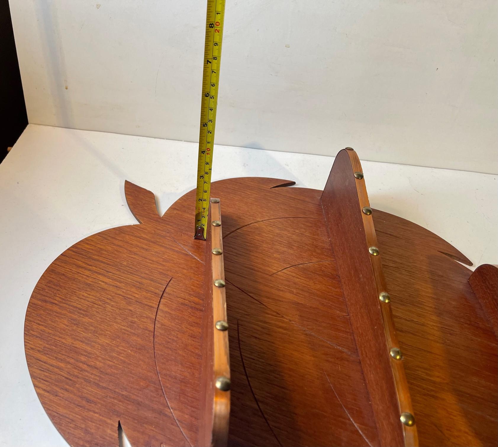 Danish Midcentury Leaf Spice Rack in Teak & Copper, 1960s For Sale 3