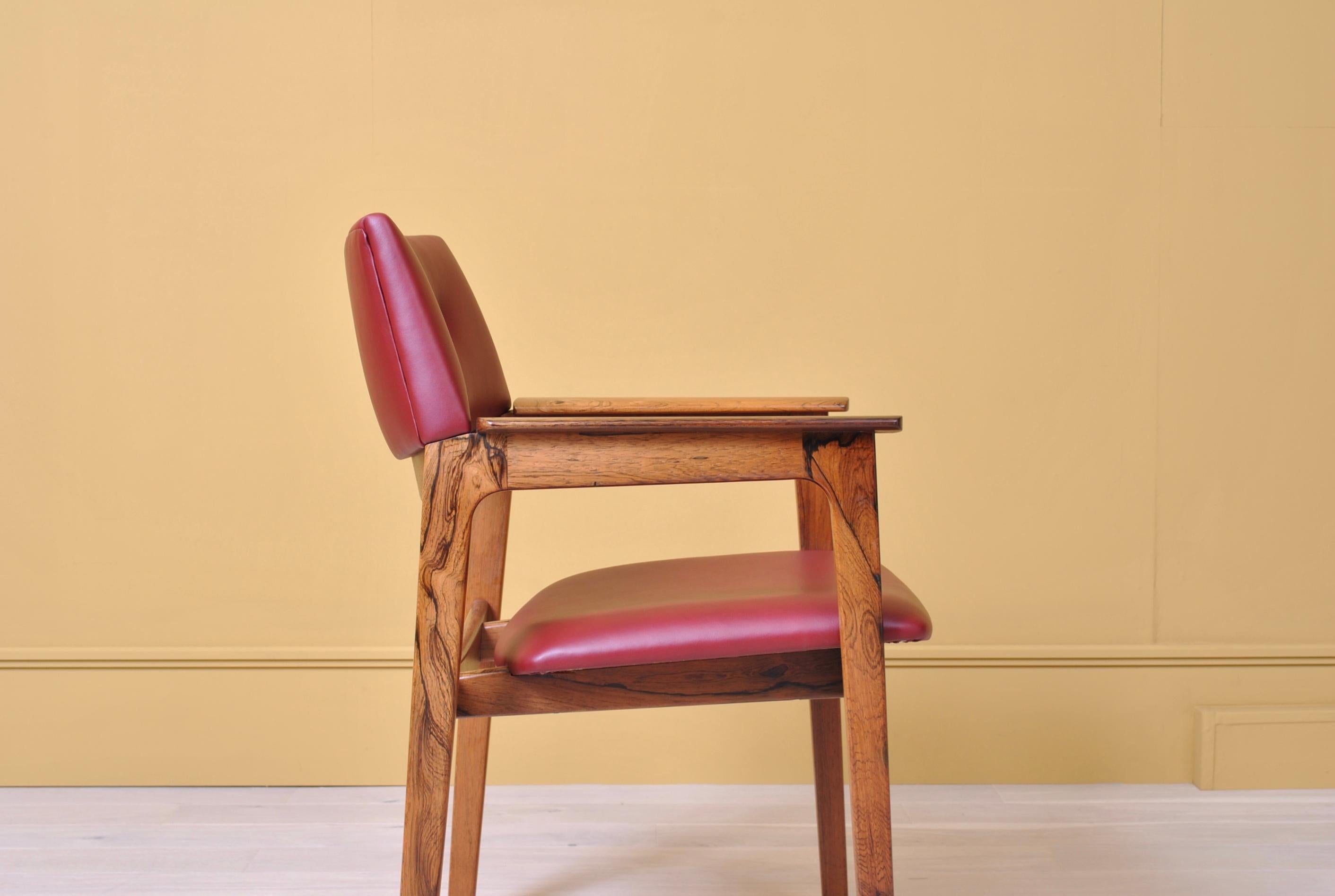 Danish Midcentury Leather Chair, Fully Reupholstered 2