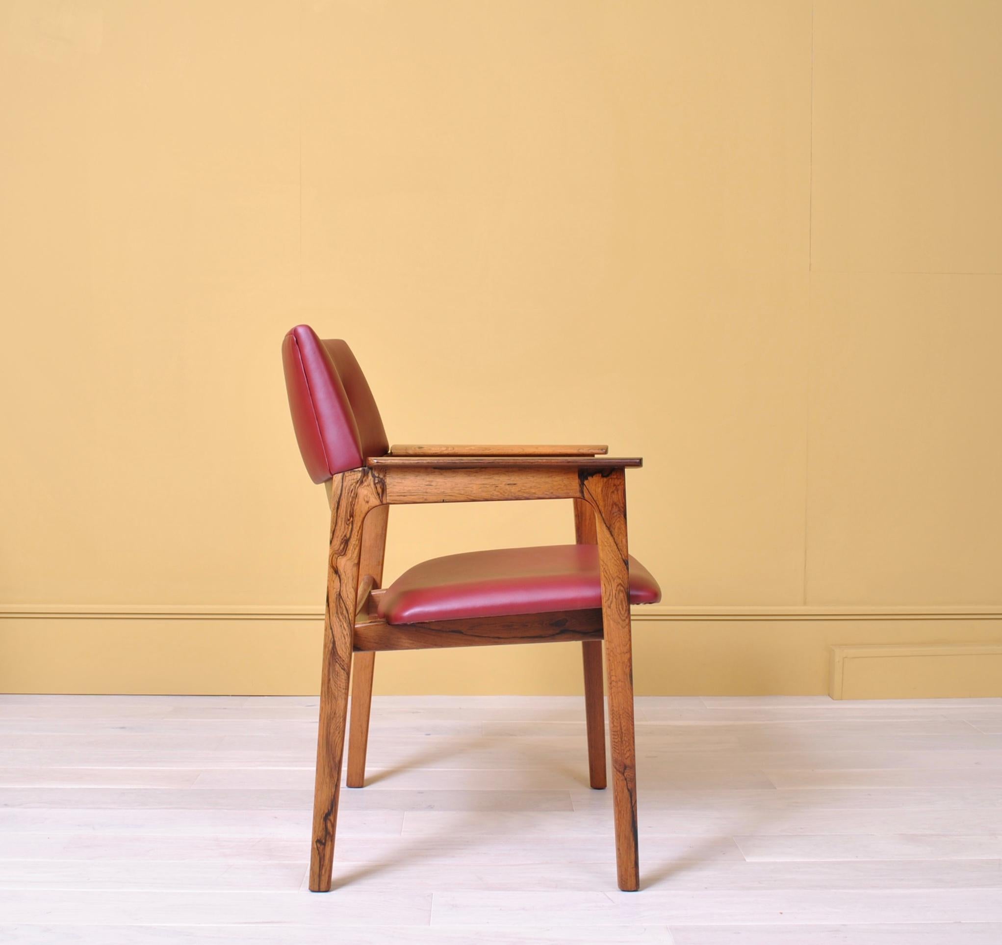 Danish Midcentury Leather Chair, Fully Reupholstered 3