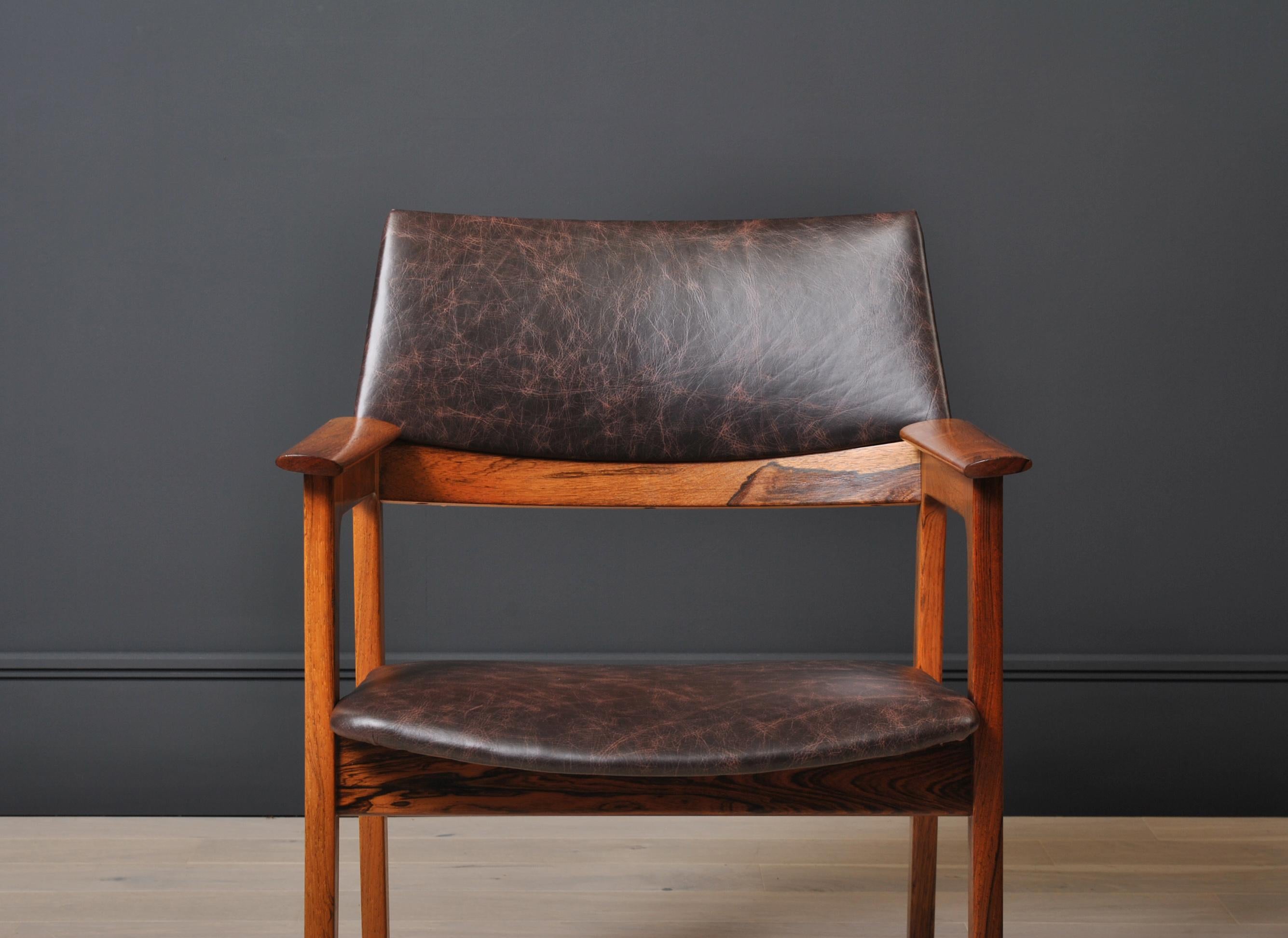 Danish Midcentury Leather Chair, Fully Reupholstered 6