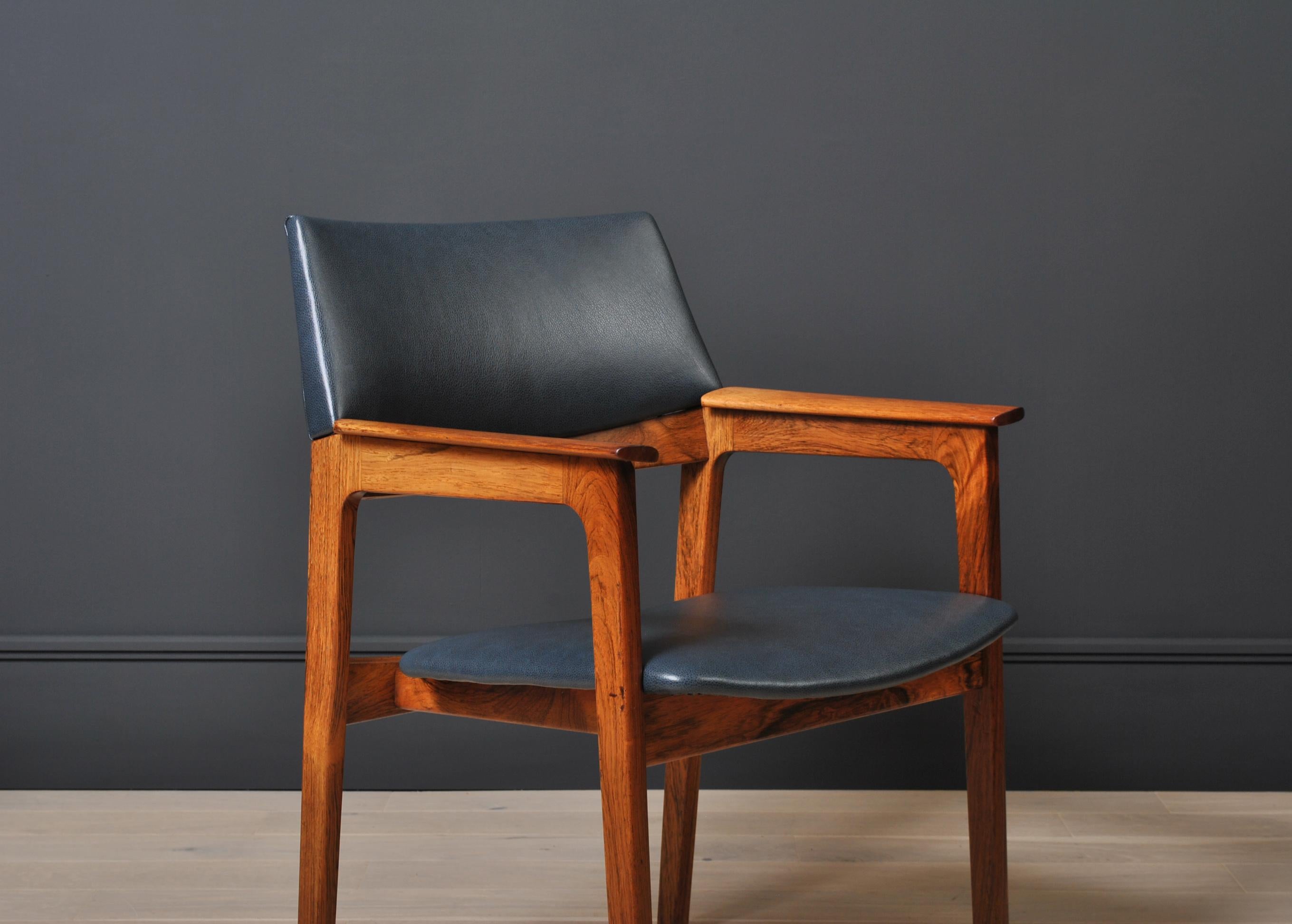 Danish Midcentury Leather Chair, Fully Reupholstered 2