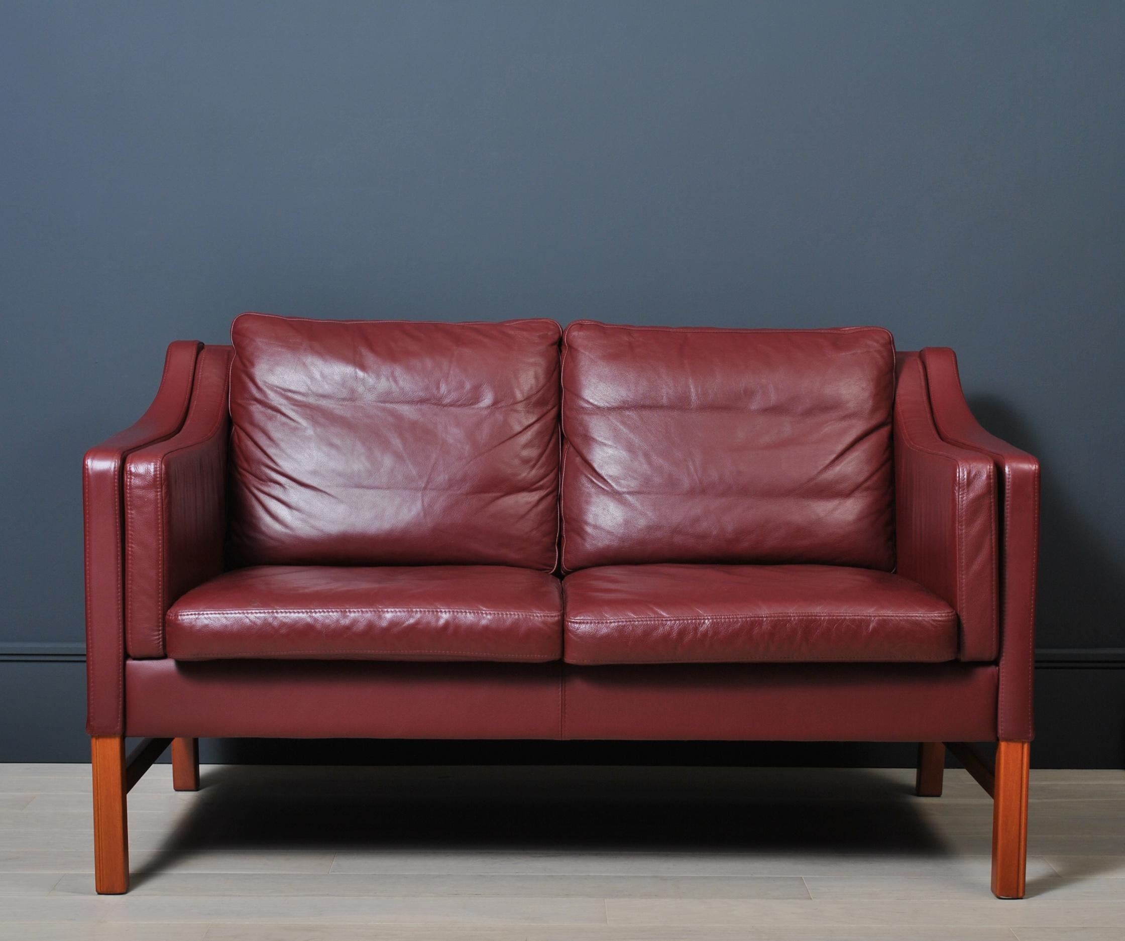 Danish Midcentury Leather Sofa, Okamura & Marquardsen 3
