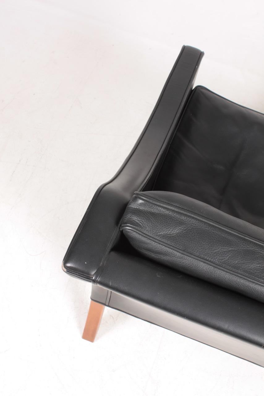 Mid-20th Century Danish Midcentury Lounge Chair in Patinated Leather by Børge Mogensen