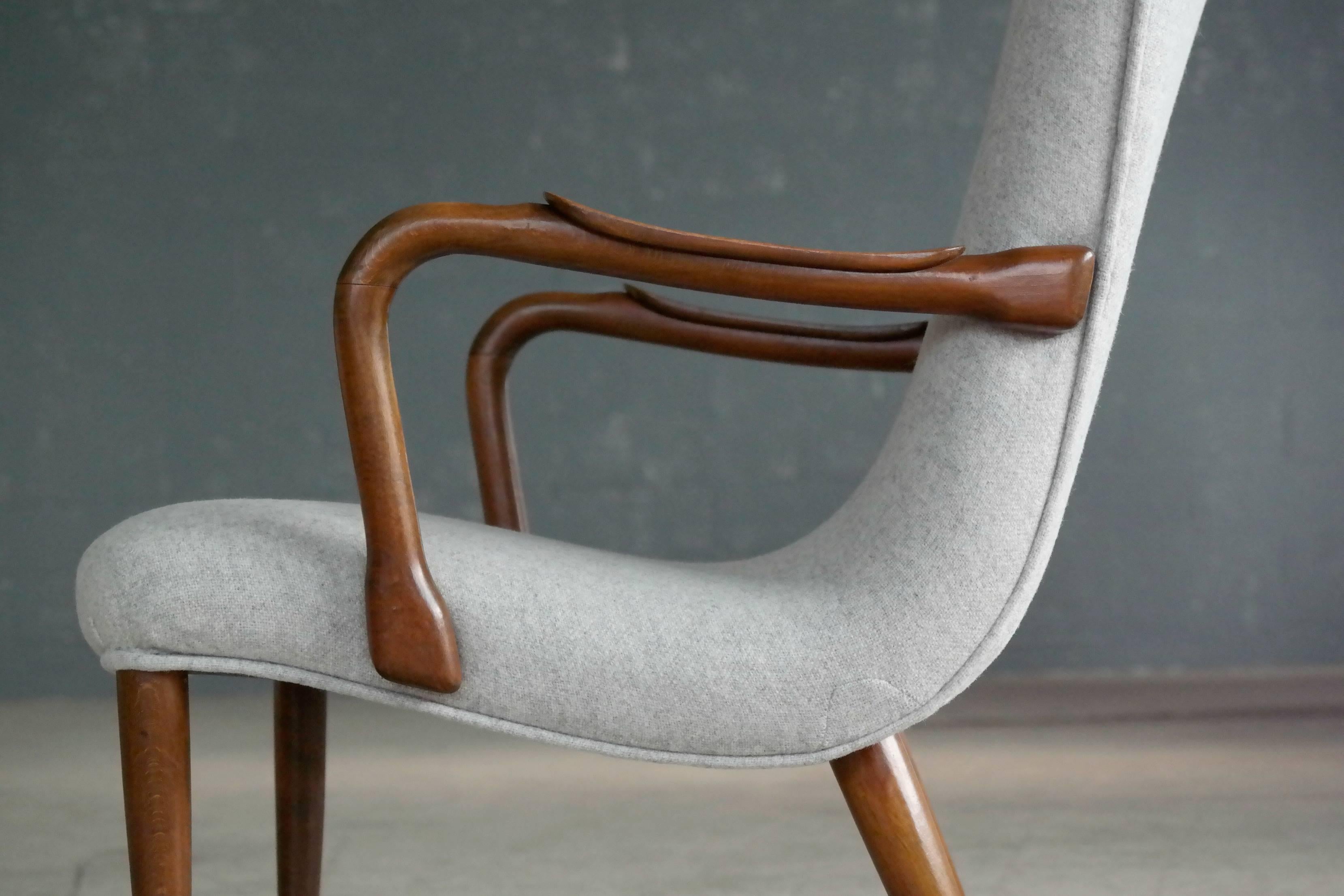 Mahogany Danish Midcentury Lounge Chair in the Style of Madsen and Schubell