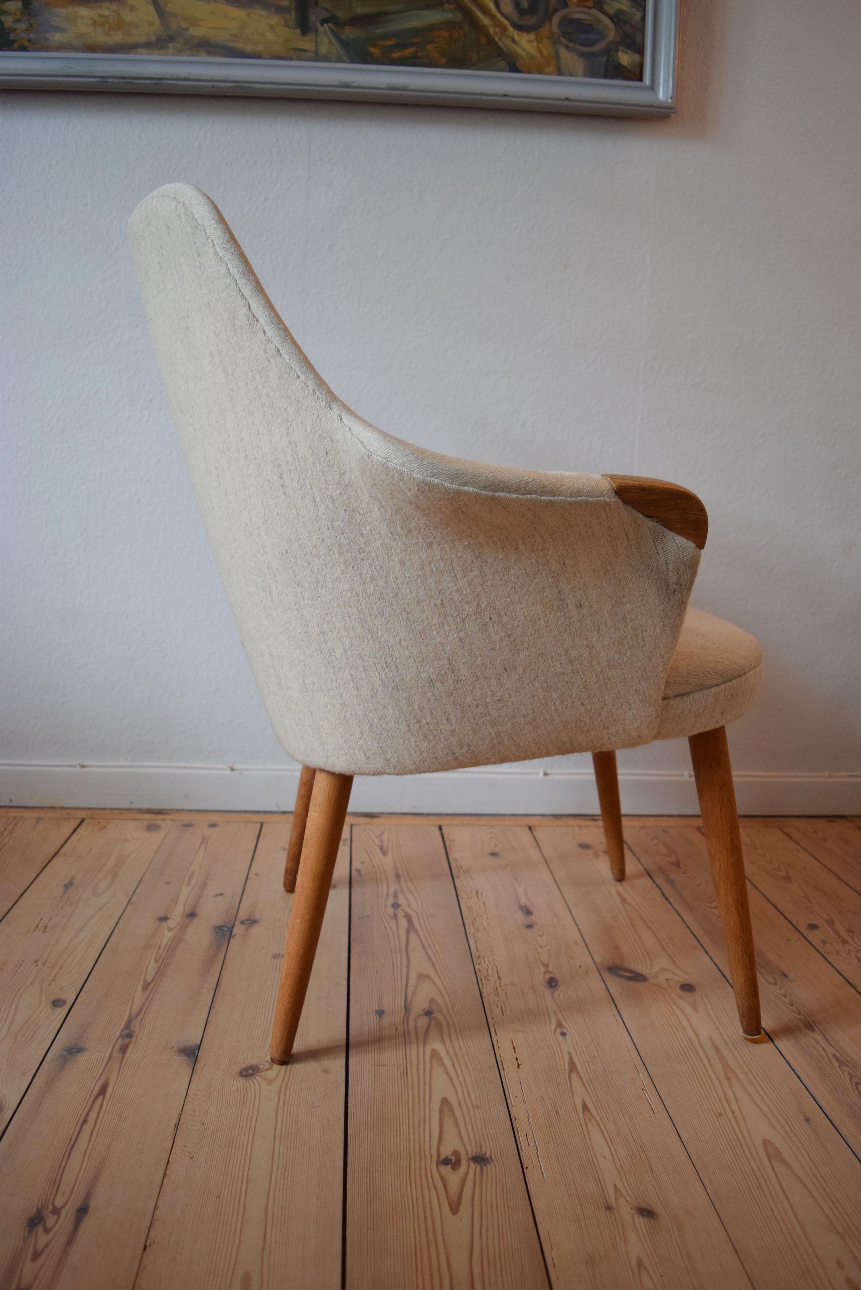 Oak Danish Midcentury 'Mini Papa Bear' Lounge Chair, 1950s