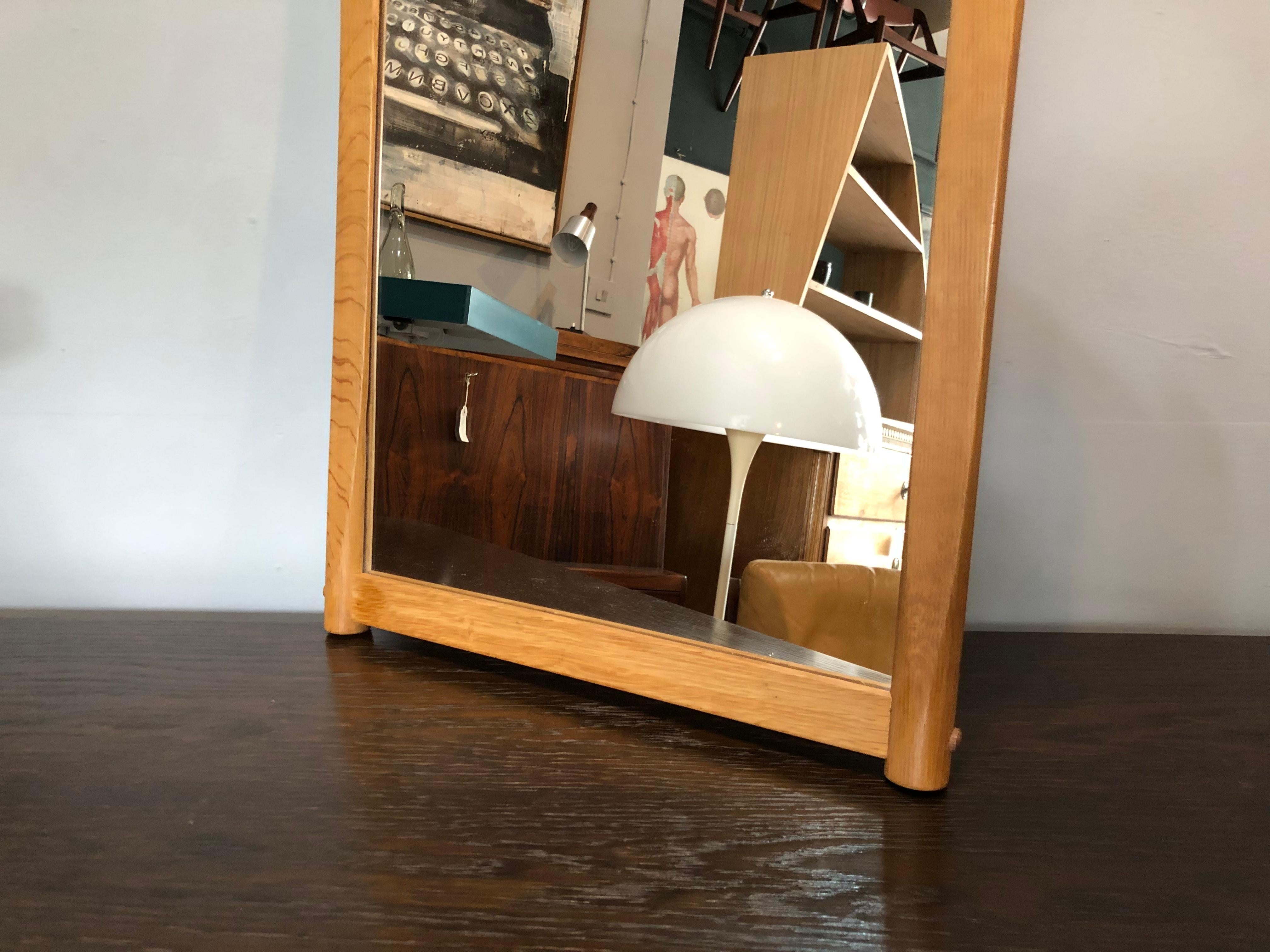 20th Century Danish Midcentury Mirror, Oak, Aksel Kjersgaard