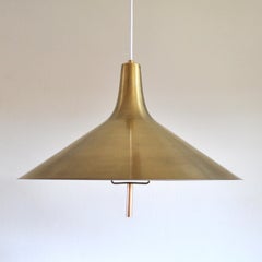 Danish Mid-century Modern Chandelier in Brass 1950s in the Style of Paavo Tynell