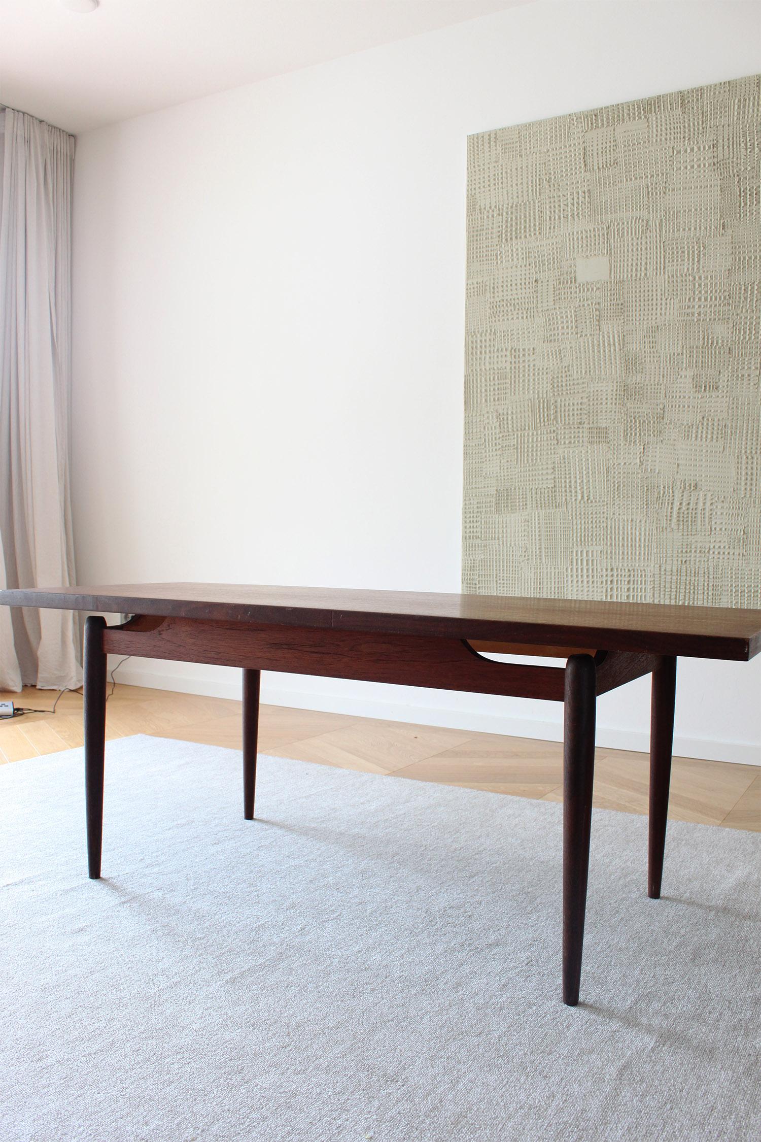 Brass Danish Midcentury Modern Floating Coffee Table For Sale