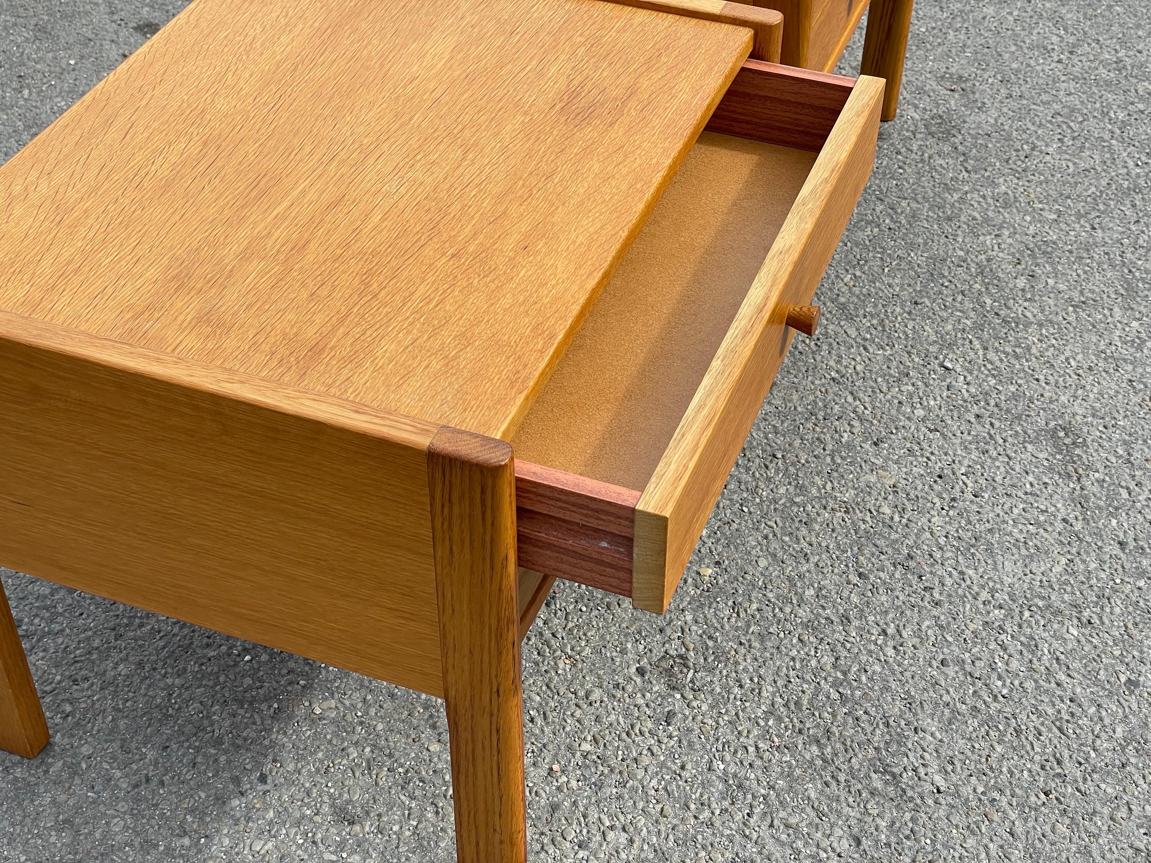 Danish Mid-Century Modern Oak Nightstands 6