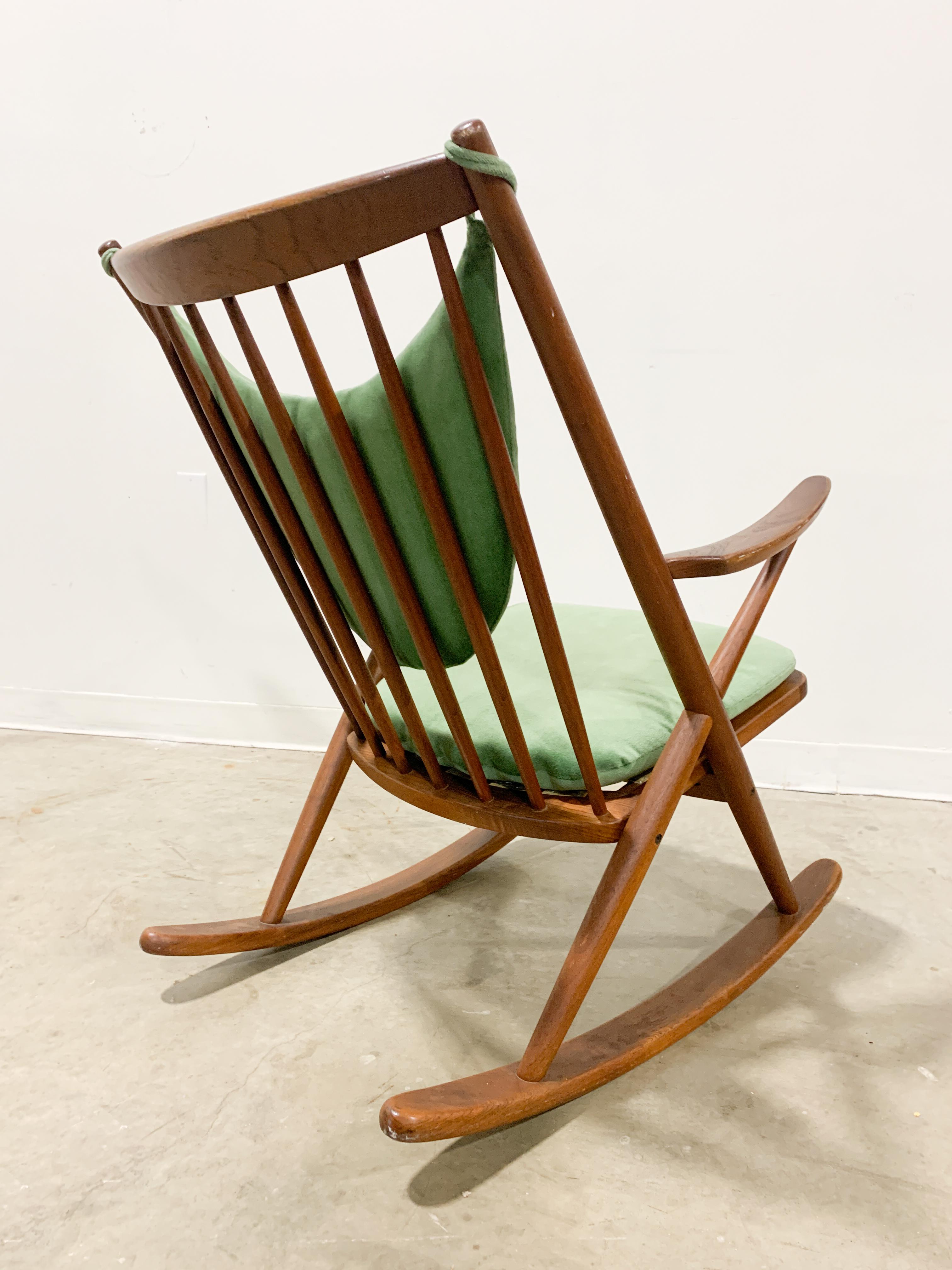 Teak Danish Mid-Century Modern Rocking Chair by Bramin