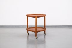 Danish Mid-Century Modern Round Service Teak Trolley by Sika Møbler, 1960s