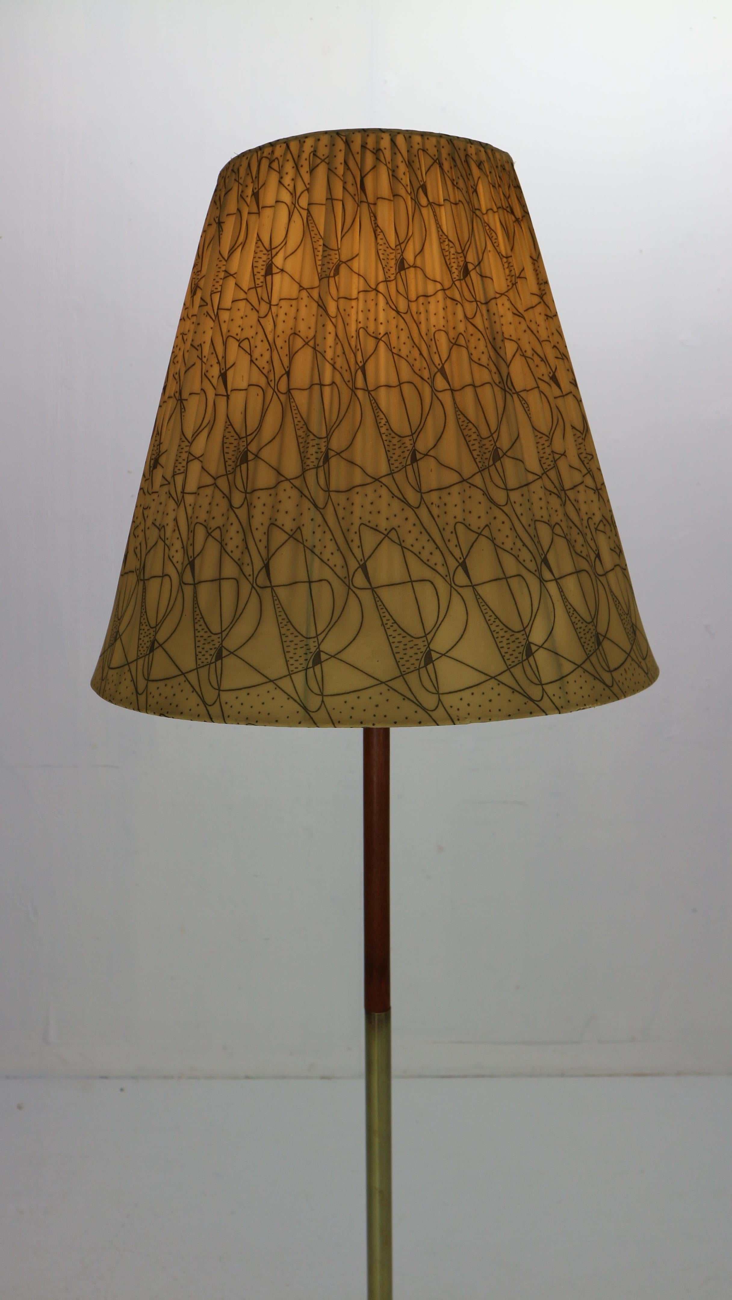 Danish Mid-Century Modern Teak and Brass Floor Lamp, 1950s 11