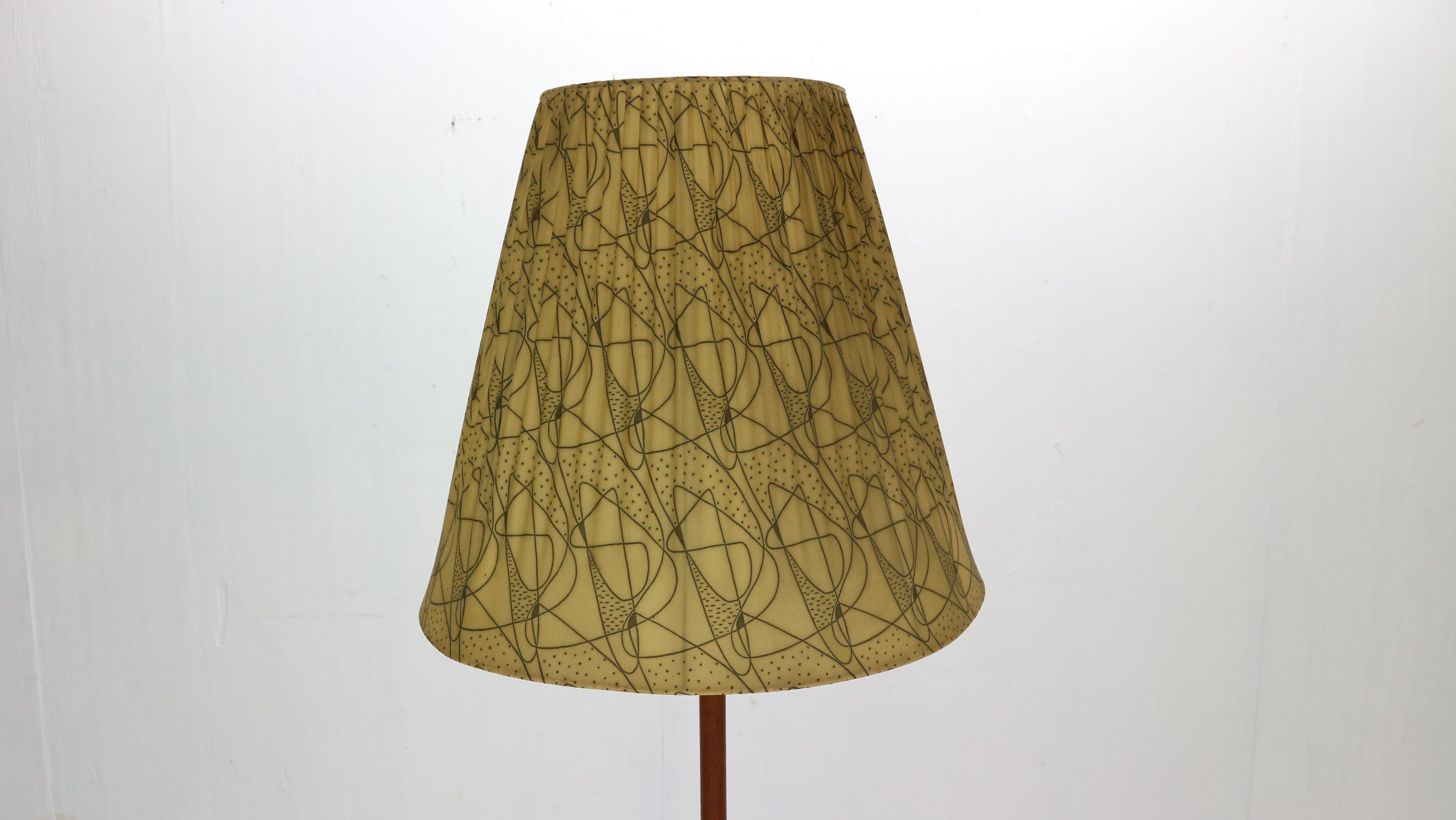 Mid-20th Century Danish Mid-Century Modern Teak and Brass Floor Lamp, 1950s