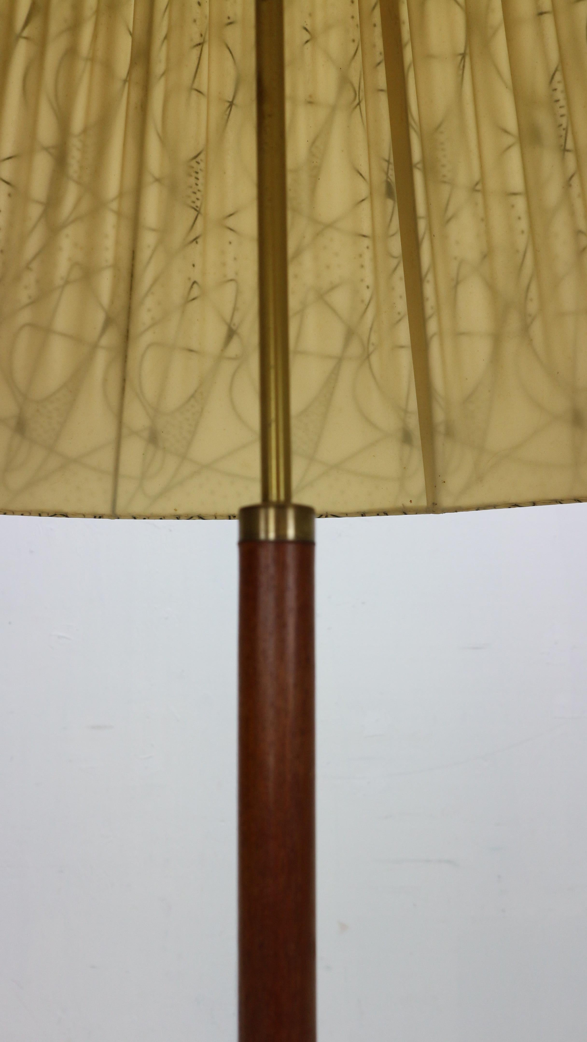 Danish Mid-Century Modern Teak and Brass Floor Lamp, 1950s 3