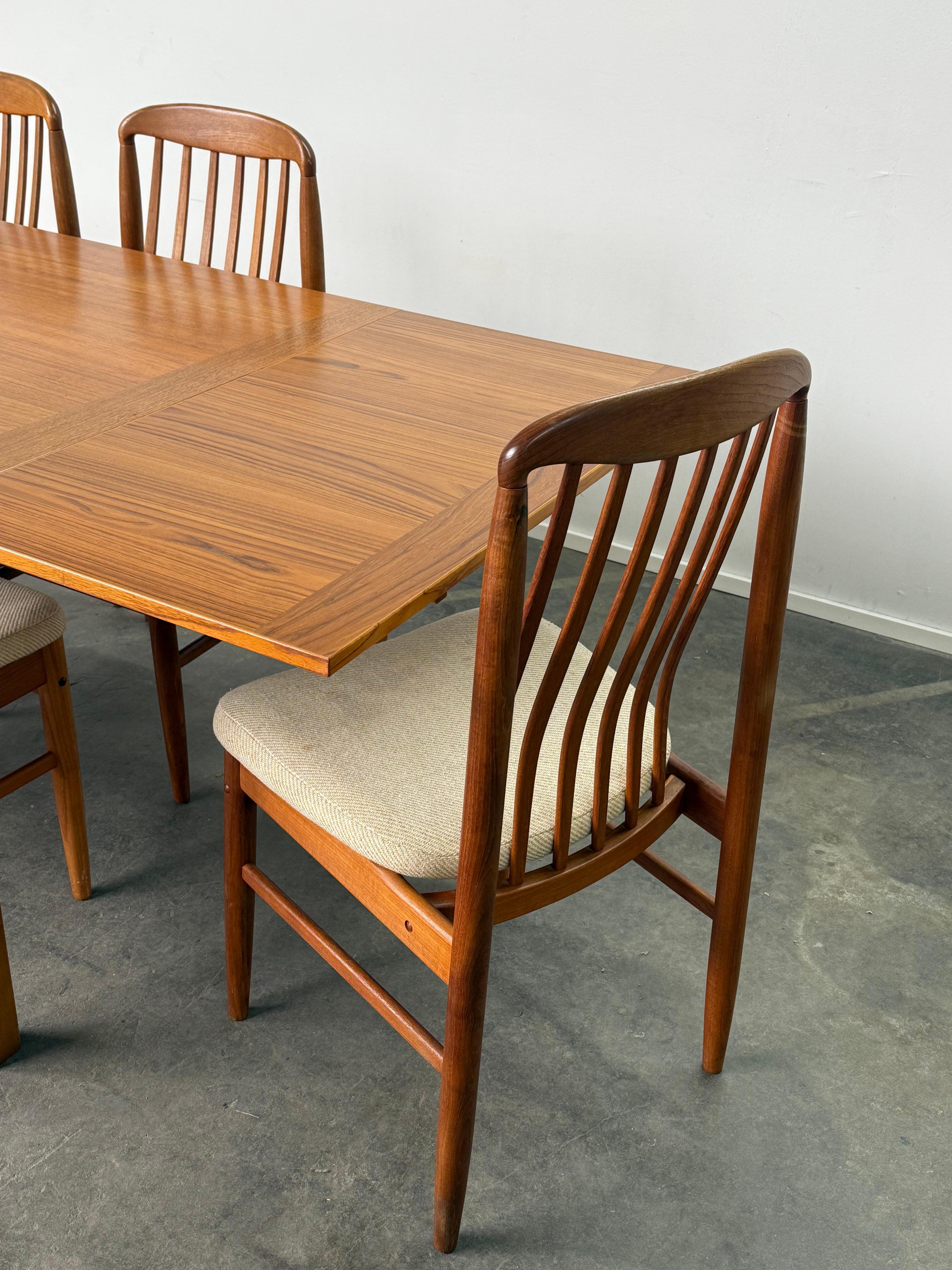 Danish Midcentury Modern Teak Dining Table and Chairs Set For Sale at ...