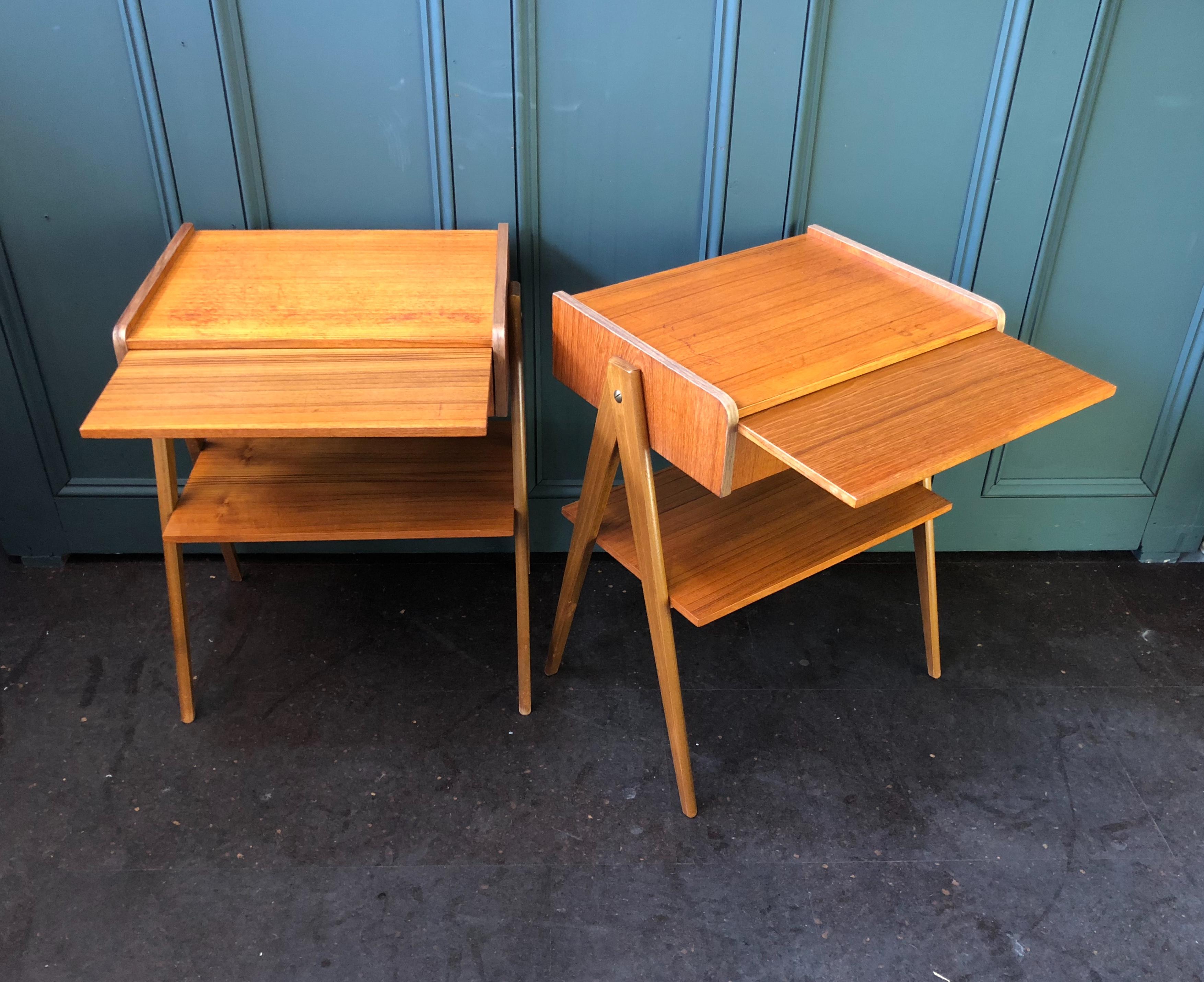 20th Century Danish Midcentury Modern Teak Nightstands