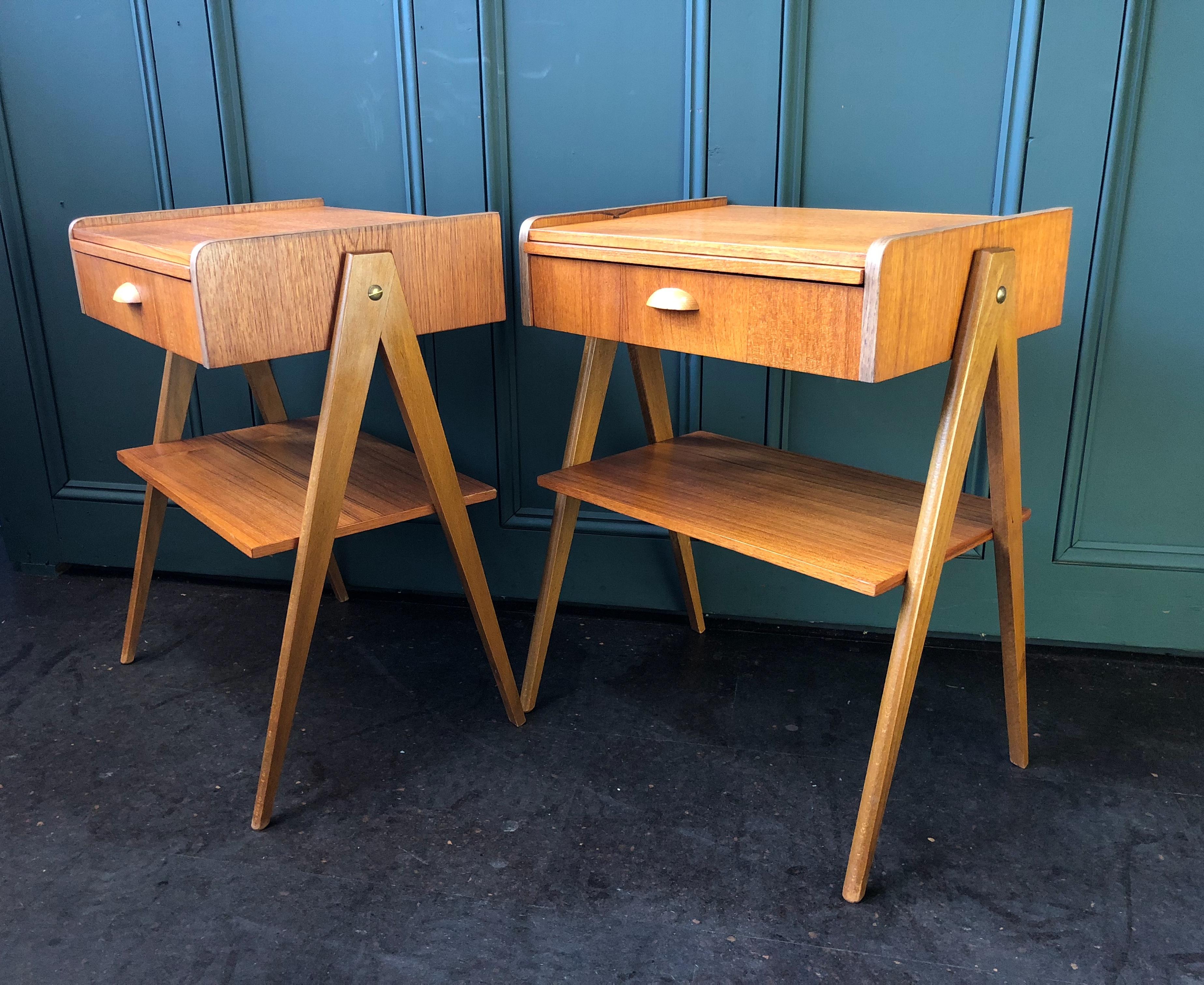 Danish Midcentury Modern Teak Nightstands 2