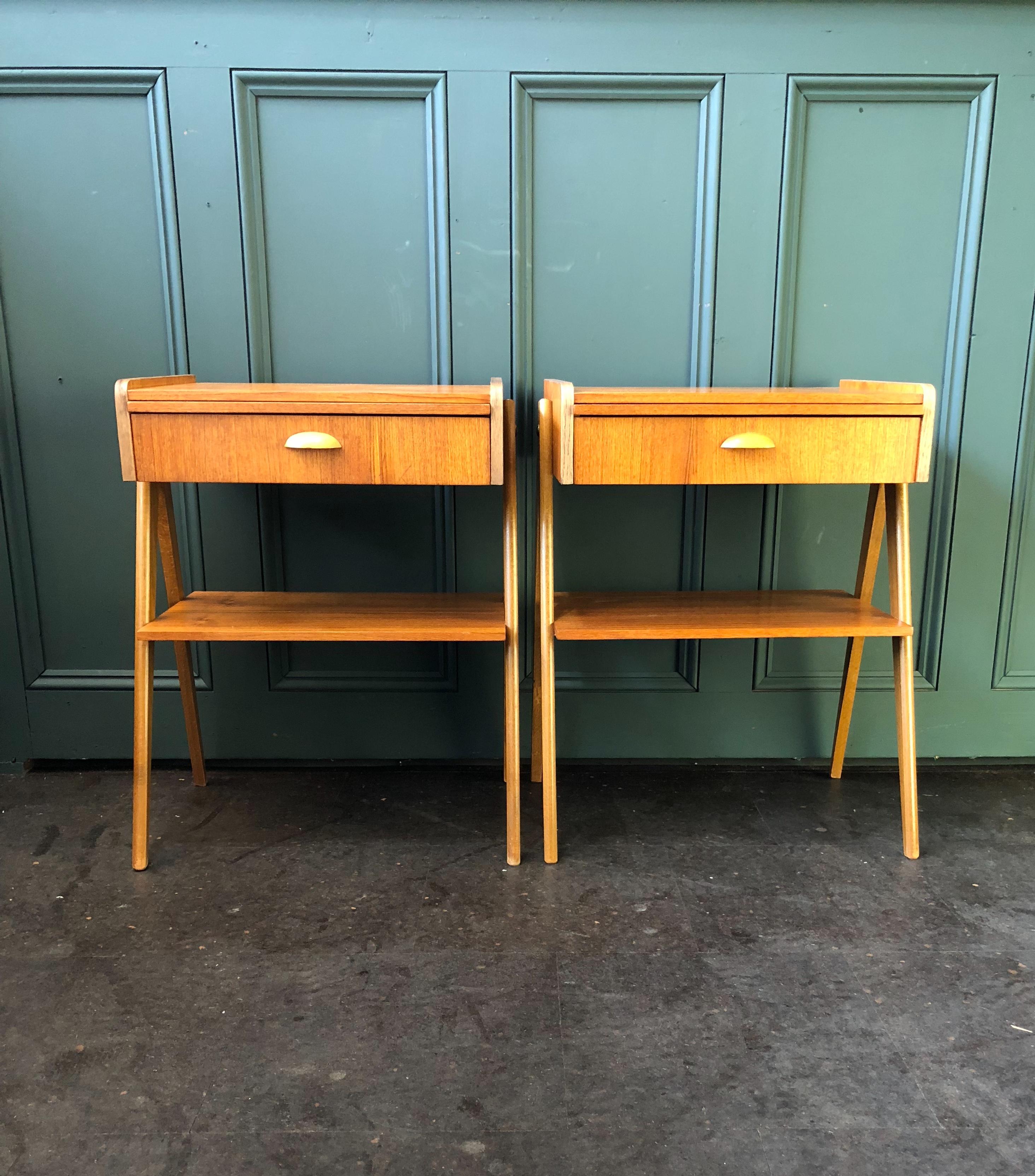 Danish Midcentury Modern Teak Nightstands 3