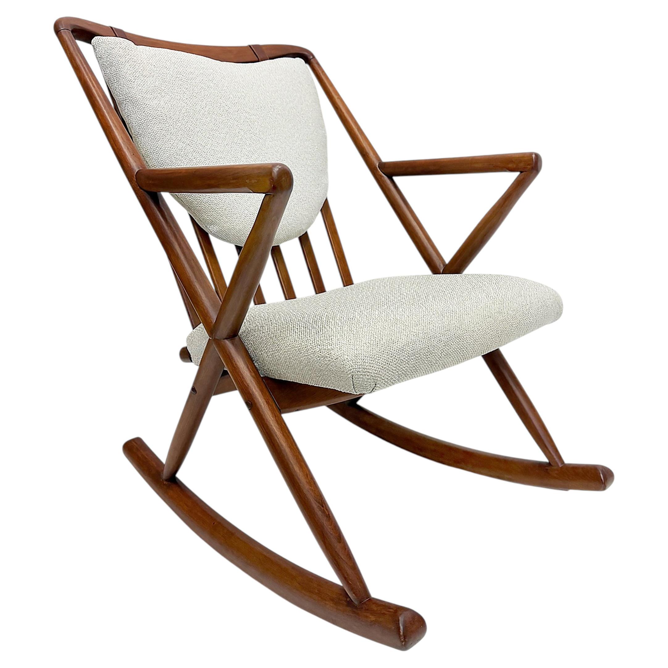 Danish MidCentury Modern Teak Rocking Chair Model 182, Frank Reenskaug Attrib.