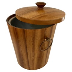  Danish Midcentury Modern Walnut & Brass Ice Bucket