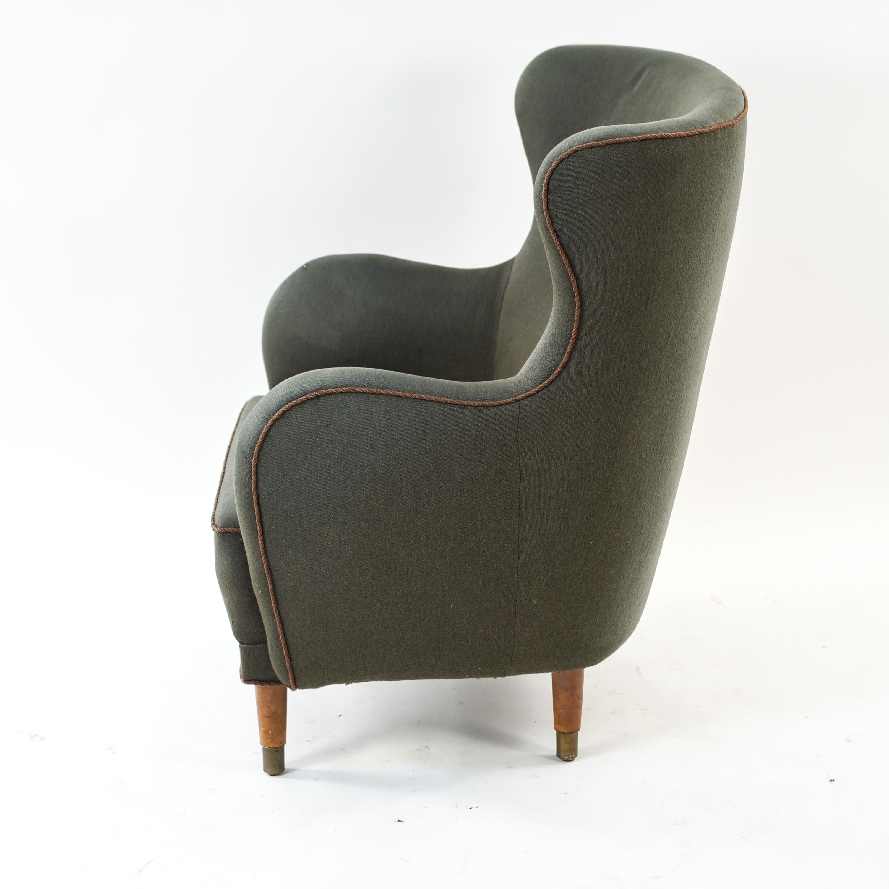 Danish Midcentury Mogens Lassen Style Wingback Chair 5