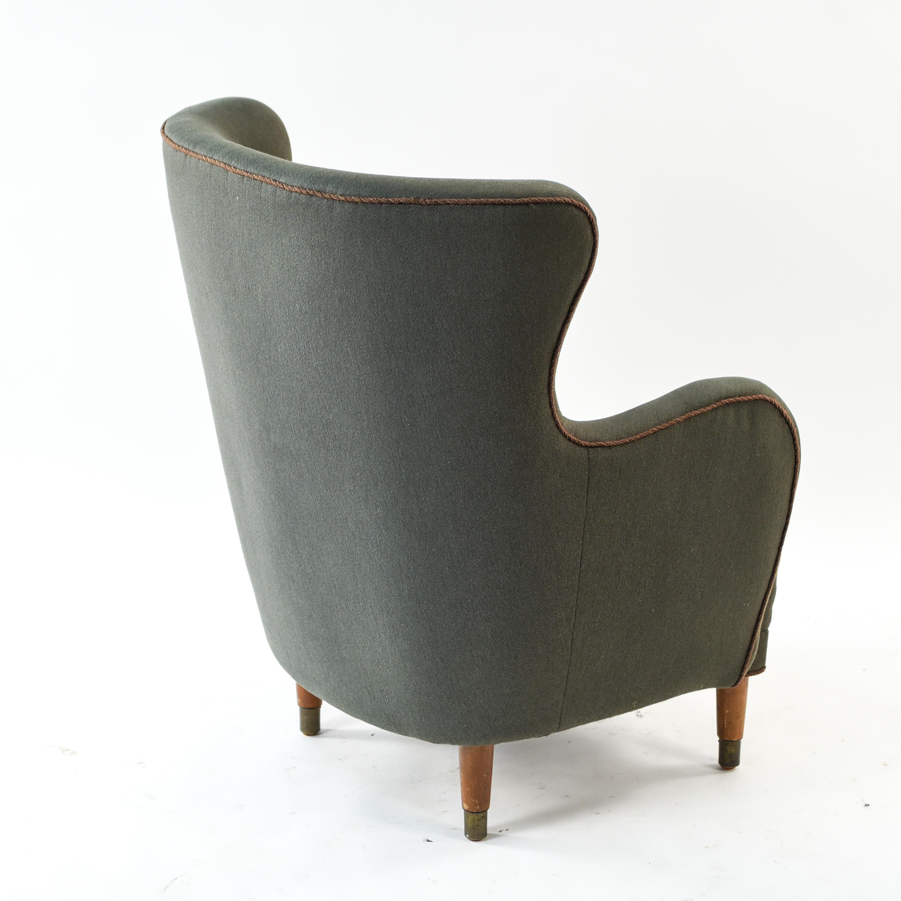 Danish Midcentury Mogens Lassen Style Wingback Chair 7